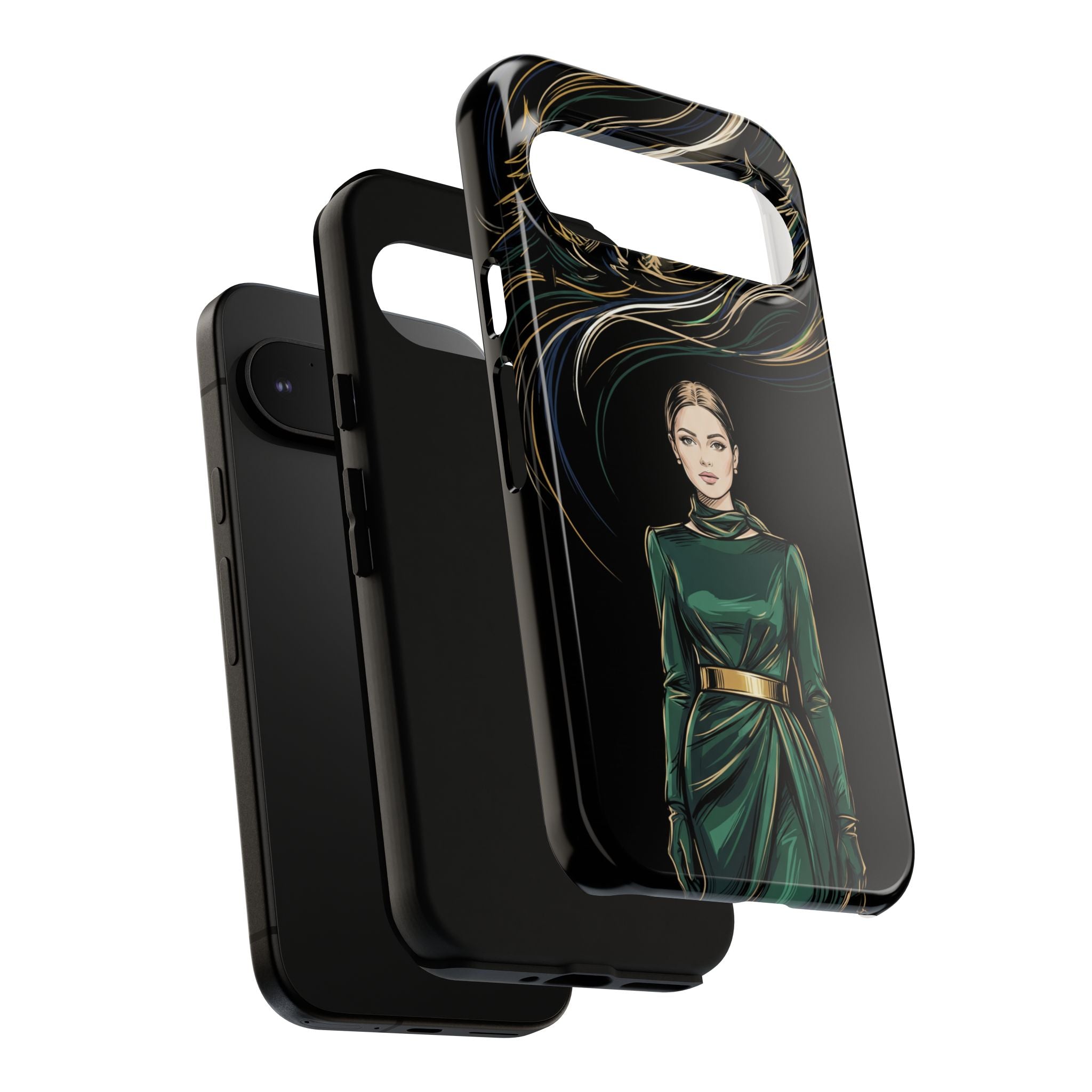 Custodia per Google Pixel Donna Elegante nella Foresta