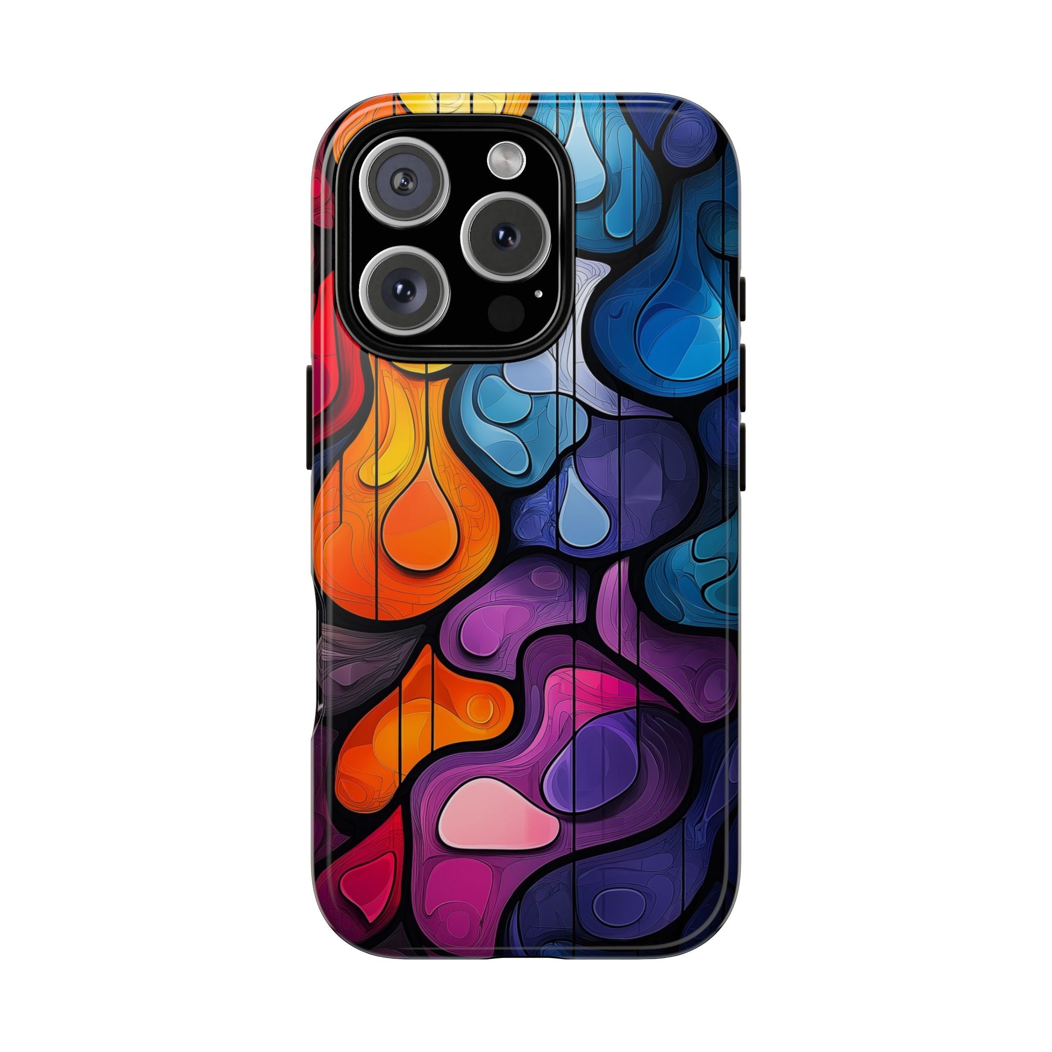Abstract Colourful Drop iPhone Case — Vibrant Stained-Glass