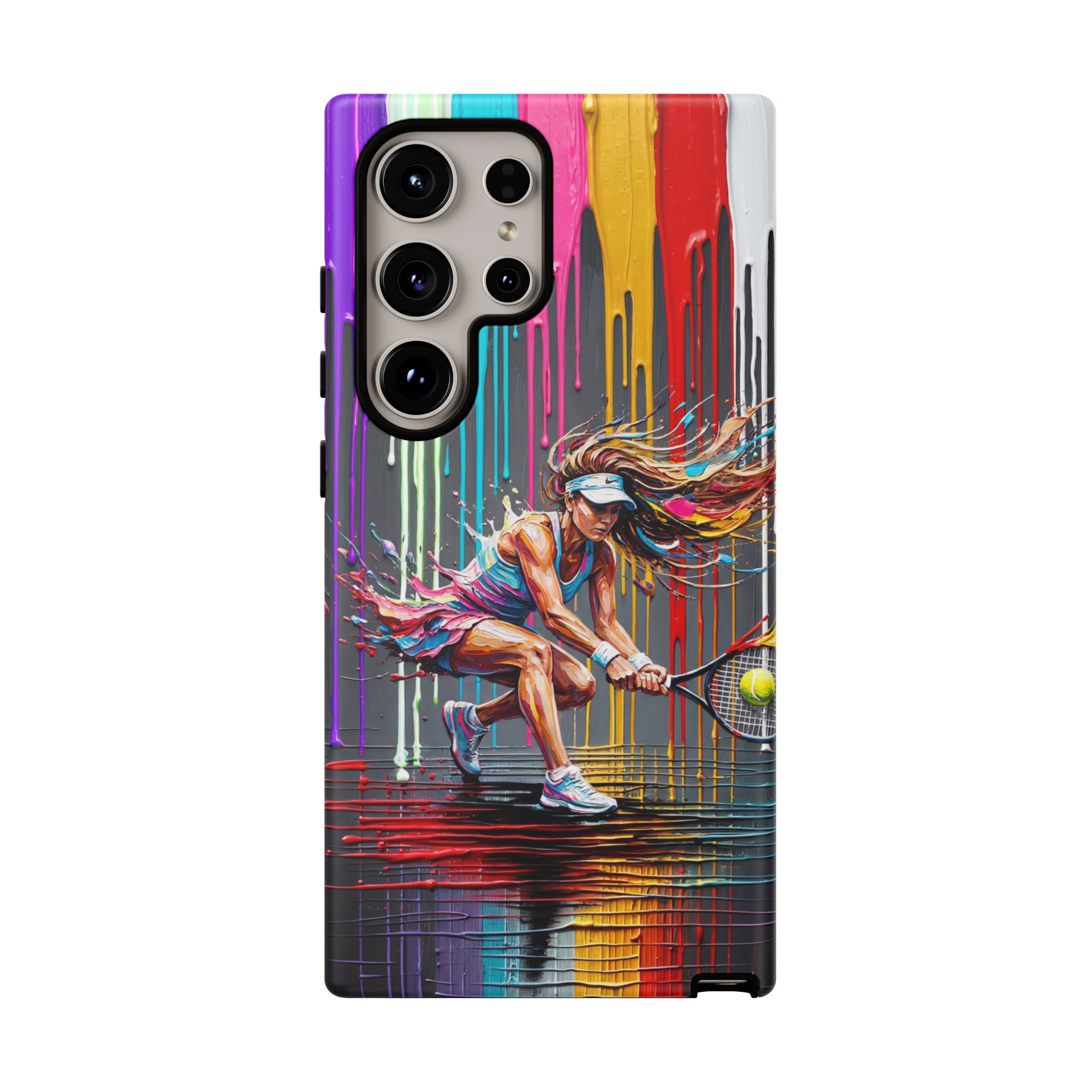Colour Splash Tennis Samsung Galaxy Phone Case | Vibrant Female Player Art