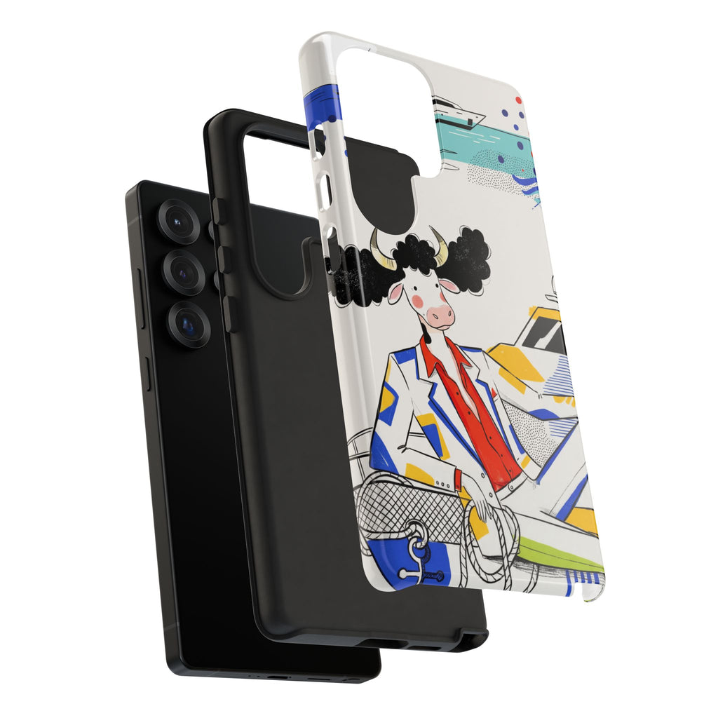 Nautical Cow Graphic Protective Samsung Galaxy Phone Case