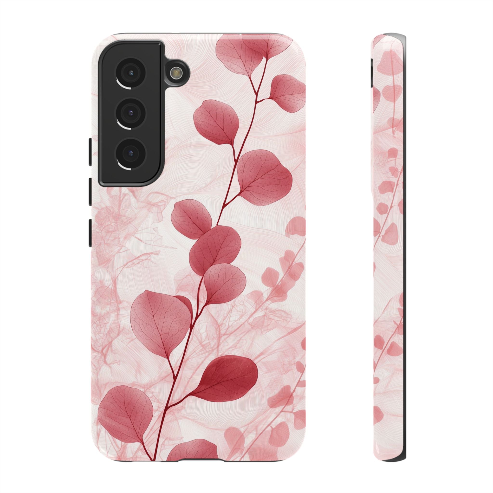 Pink Botanical Floral Eucalyptus Samsung Galaxy Phone Case