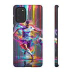 Soccer Player Neon Art Samsung Galaxy Phone Case | Vibrant Football Kick Protective Cover