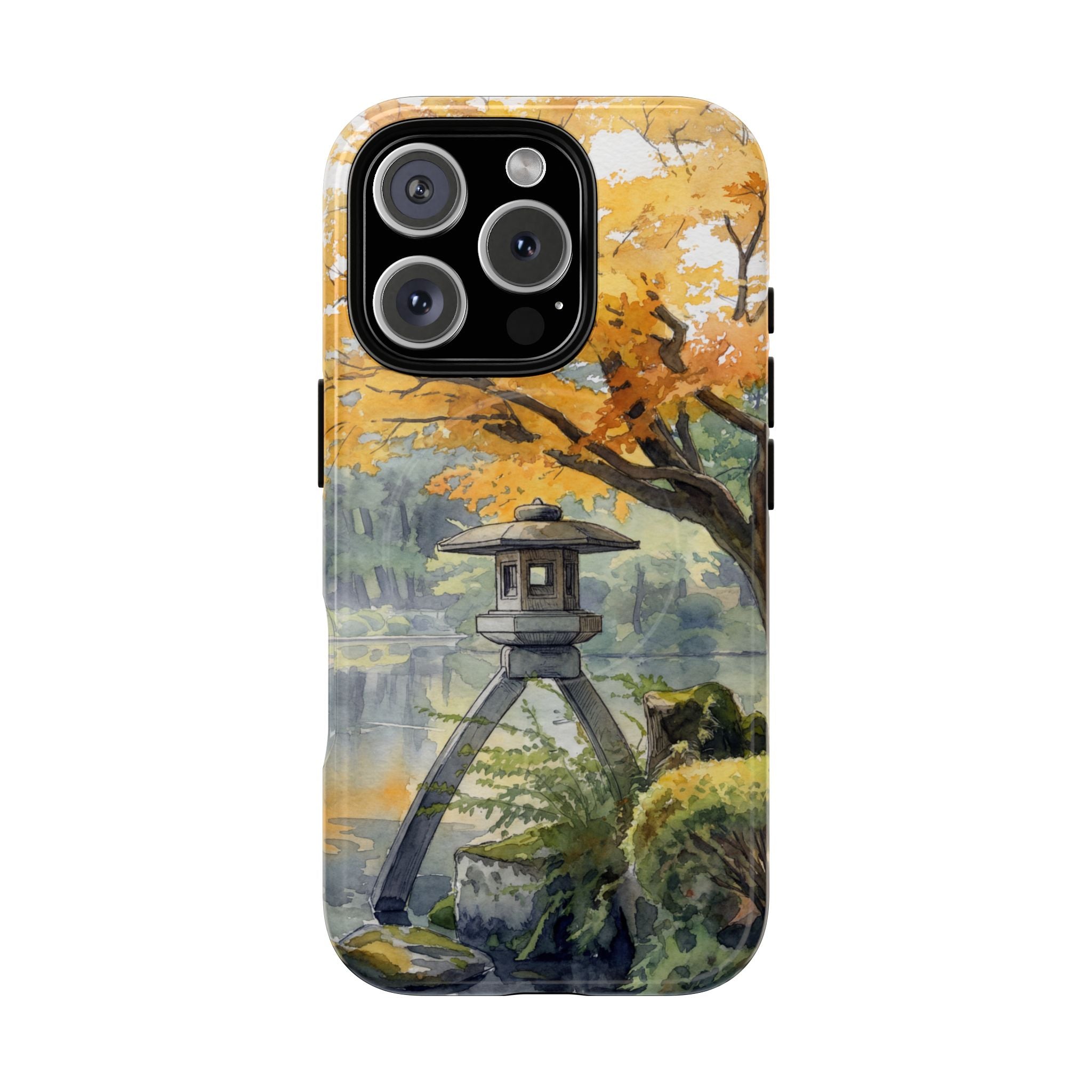 Autumn Japanese Garden MagSafe iPhone Case | Scenic Lantern Fall