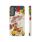 Vintage Scooter Granny Samsung Galaxy Phone Case | Colourful Retro Elderly Lady Design