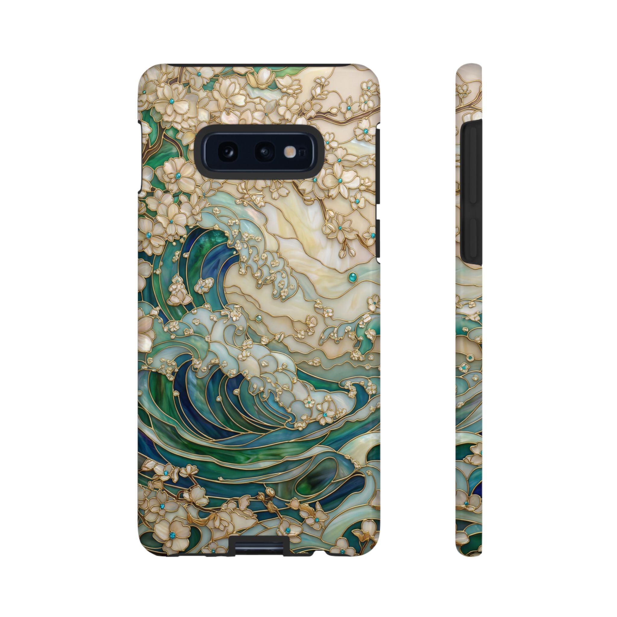 Elegant Ocean Wave Floral Art Samsung Galaxy Case