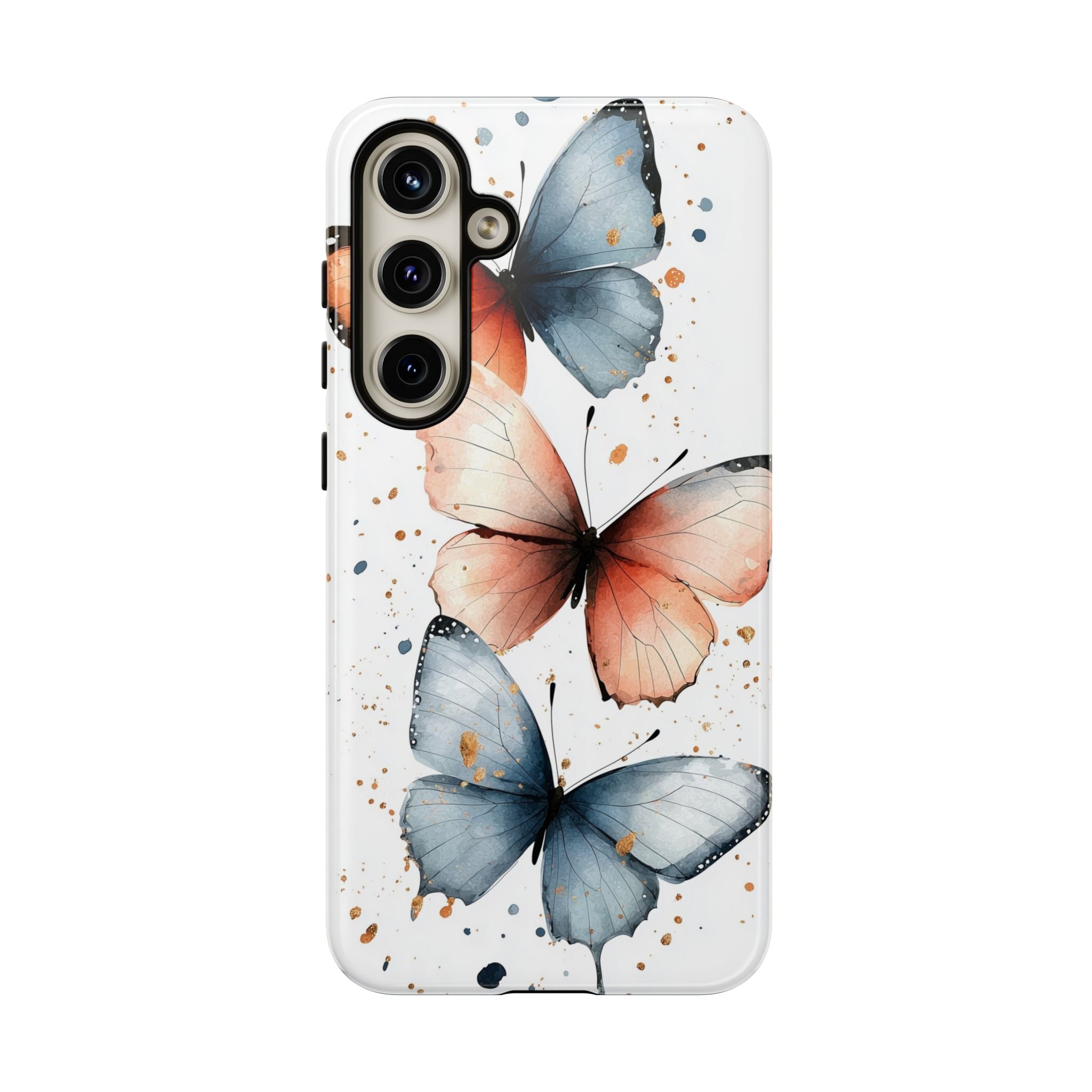 Watercolour Blue & Peach Butterfly Tough Samsung Galaxy Case