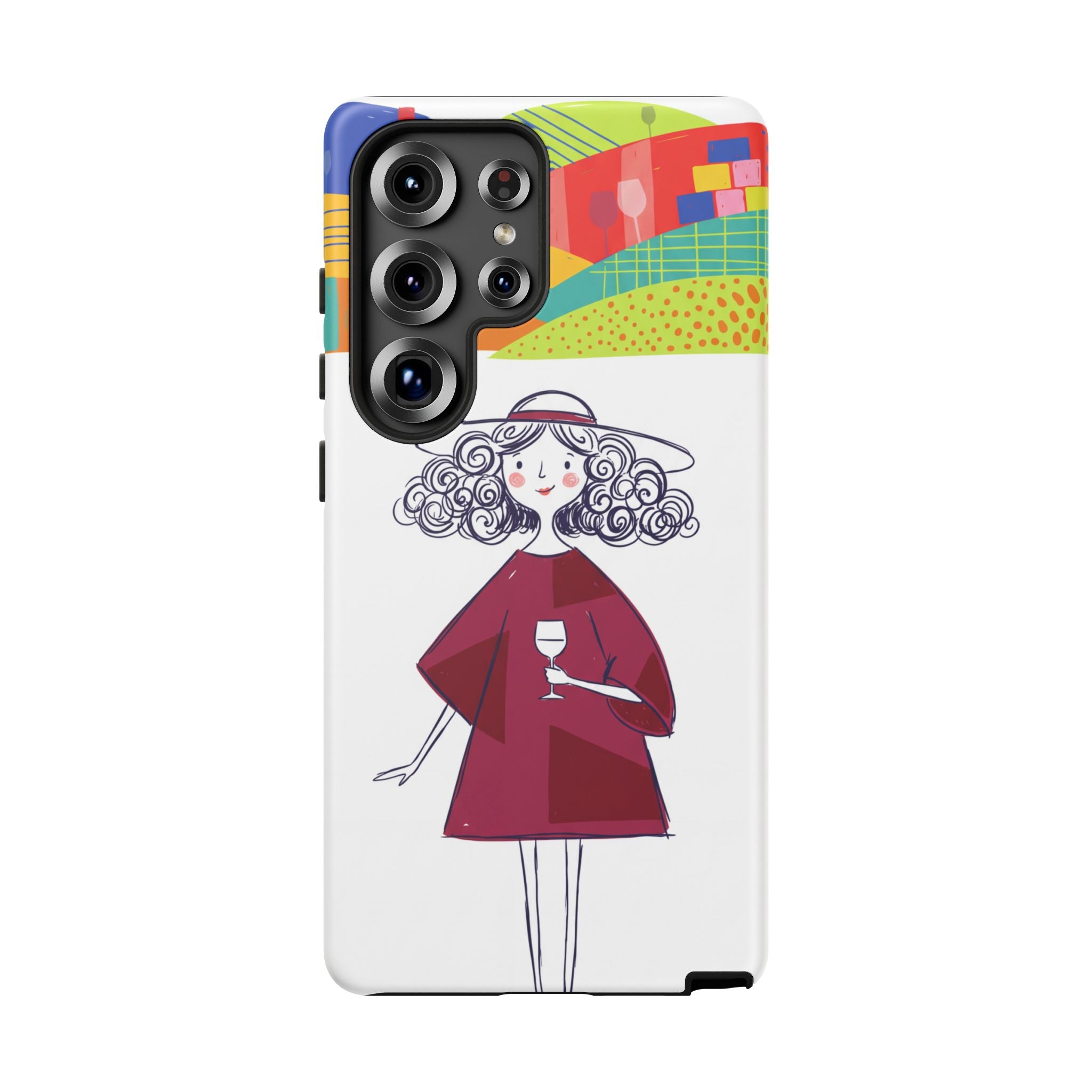 Colourful Artistic Wine Lady Samsung Galaxy Phone Case