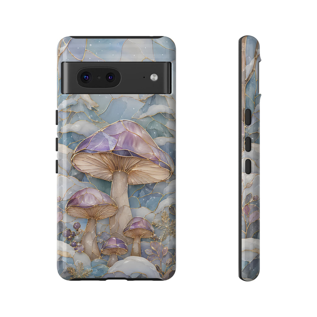Iridescent Mushroom Illustration Google Pixel Phone Case | Protective Hard Case