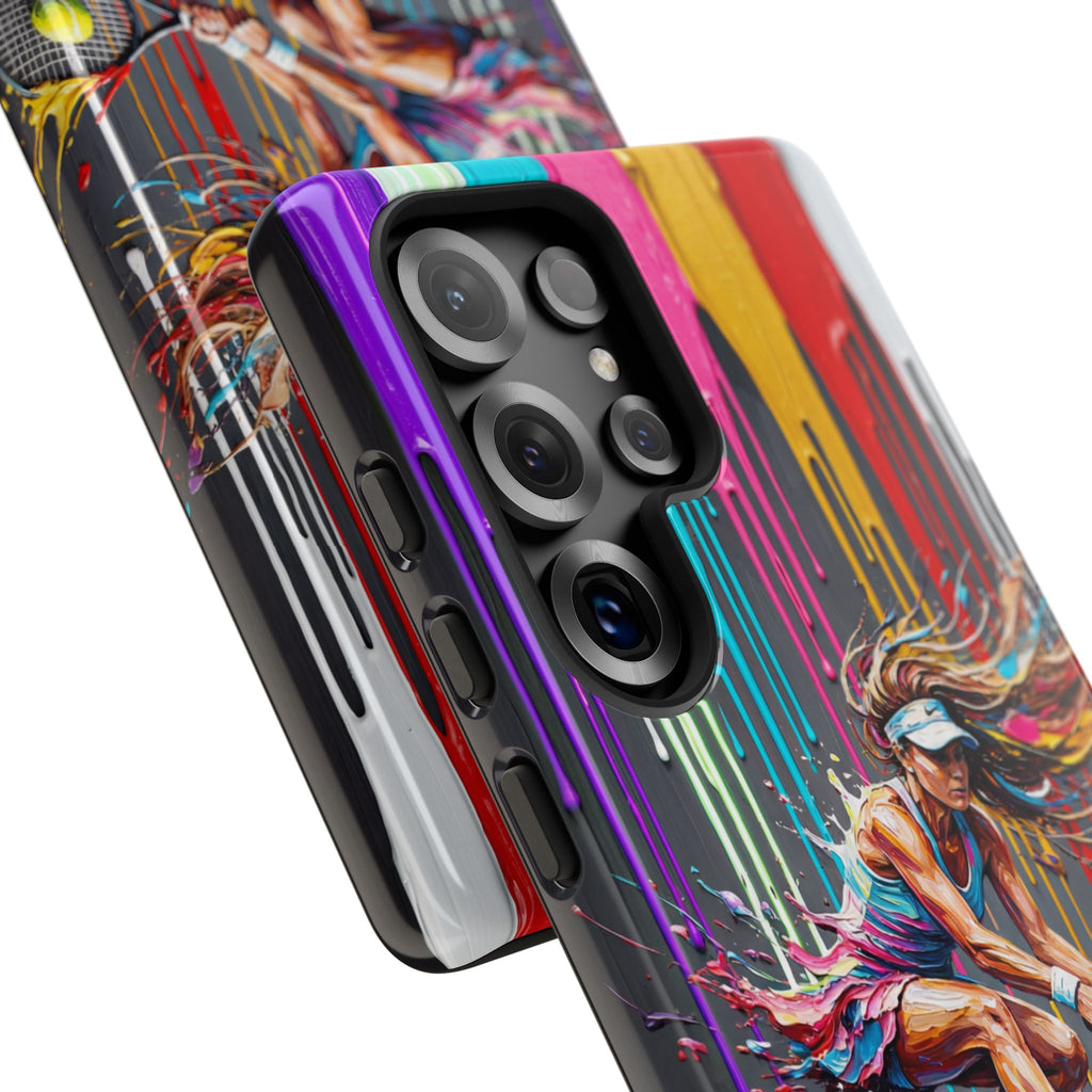 Colour Splash Tennis Samsung Galaxy Phone Case | Vibrant Female Player Art