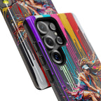 Colour Splash Tennis Samsung Galaxy Phone Case | Vibrant Female Player Art
