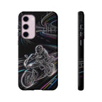 Neon Night Rider Samsung Galaxy Phone Case | Motorcycle Racing Protective Cover