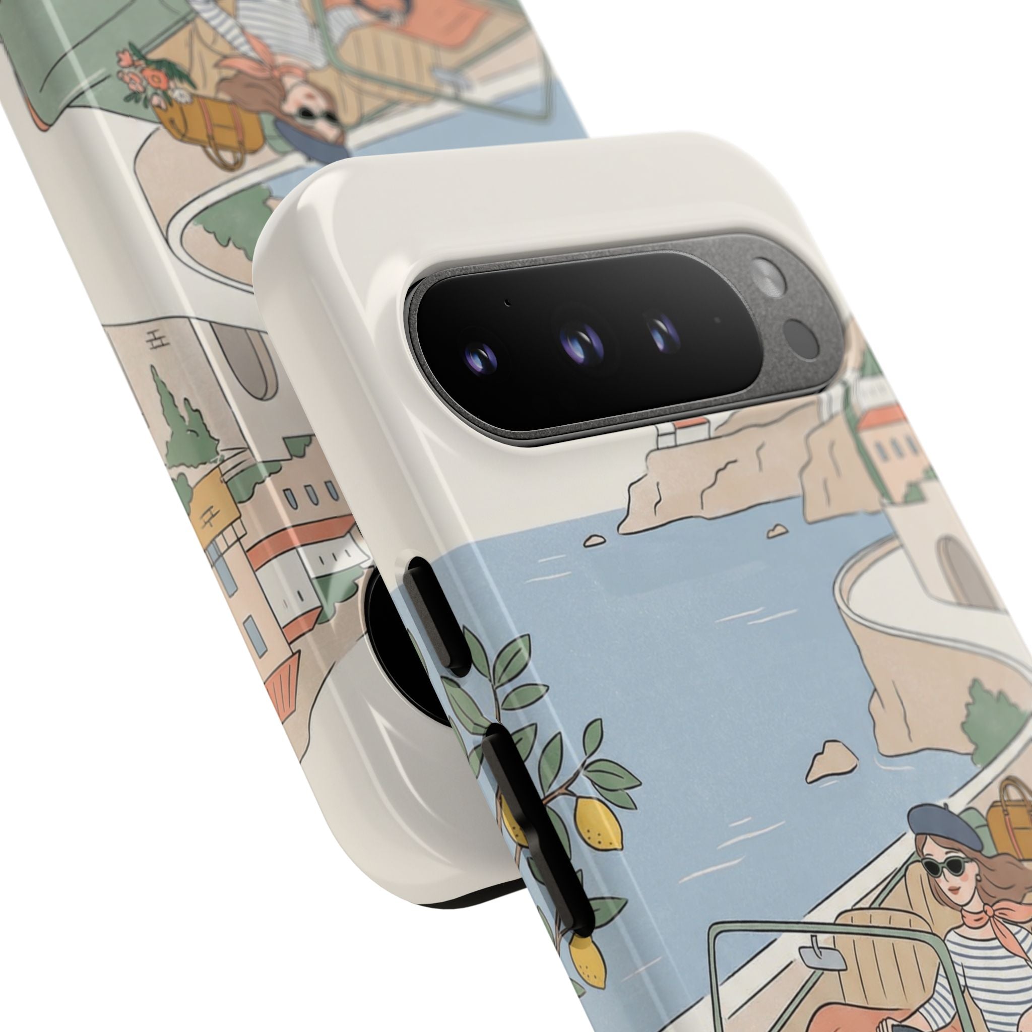 Retro Coastal Road Trip Design Google Pixel Phone Case