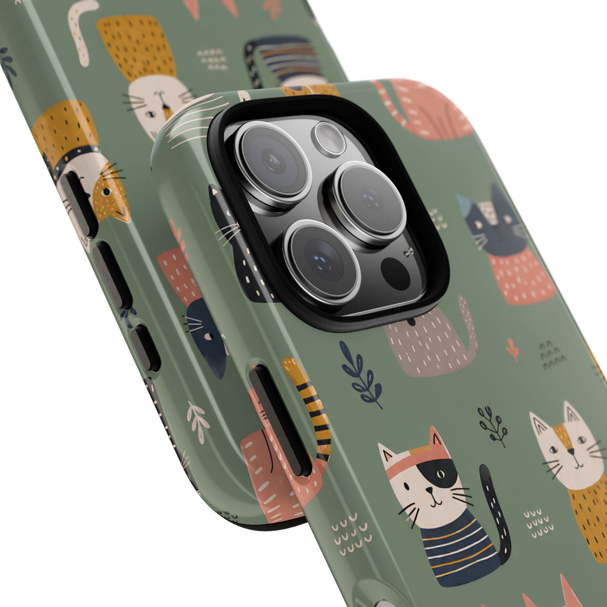 Cute Cat iPhone Case | Whimsical Cat Pattern Cover