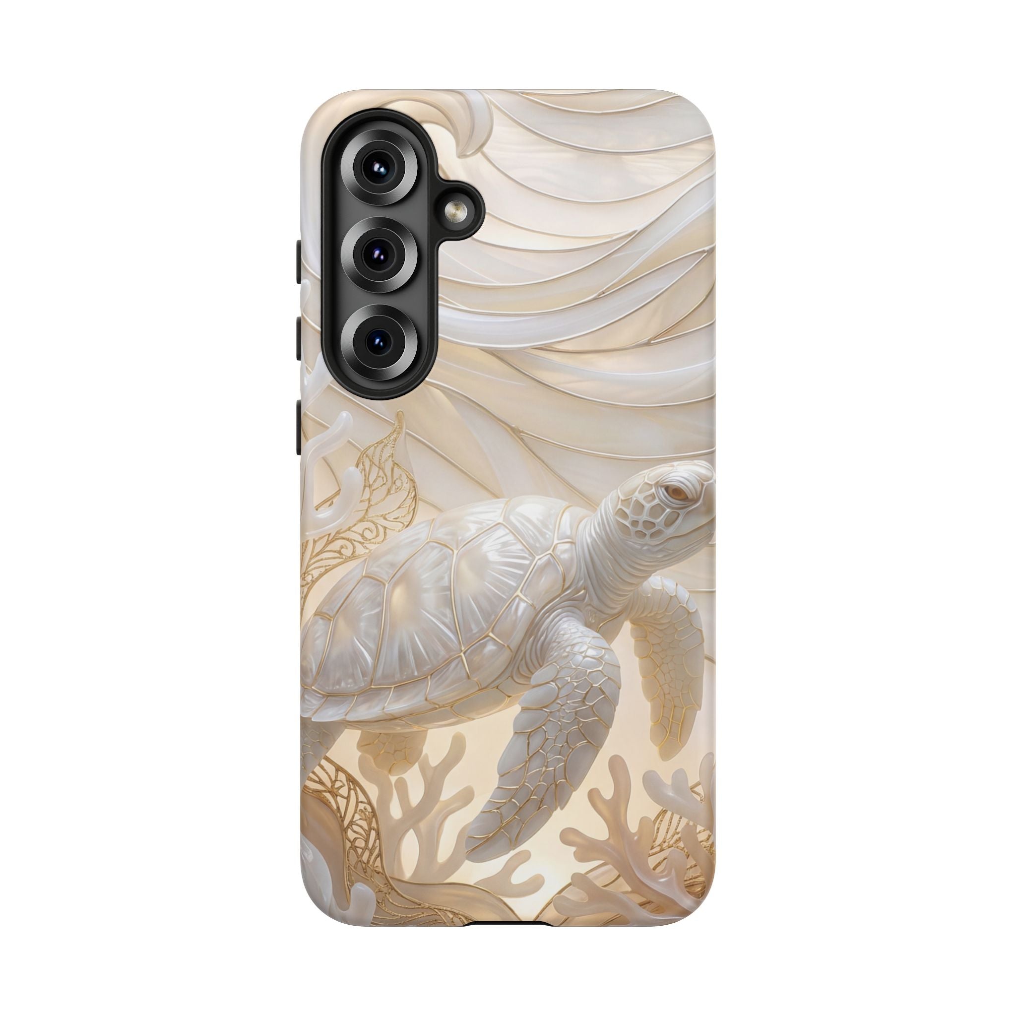 Sea Turtle Tough Samsung Galaxy Case — Elegant Nautical Coral Design