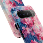 Floral Cherry Blossom Google Pixel Case | Pink Blue Watercolour