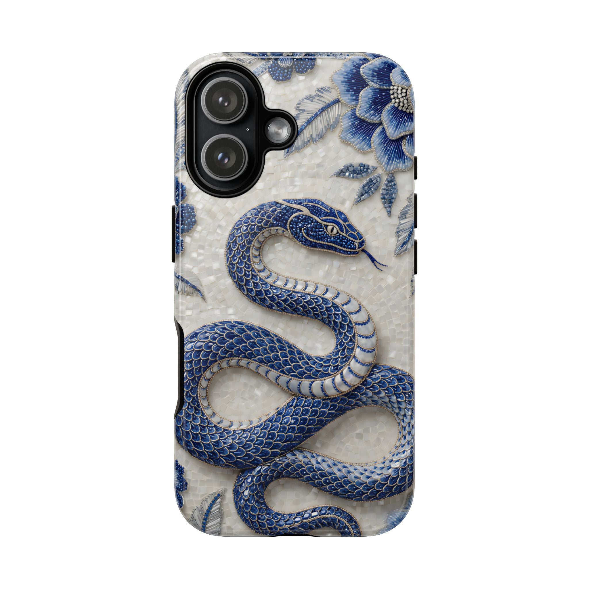Asian Zodiac Snake iPhone Case | Blue & White Porcelain Slim Shockproof Case | Year of the Snake