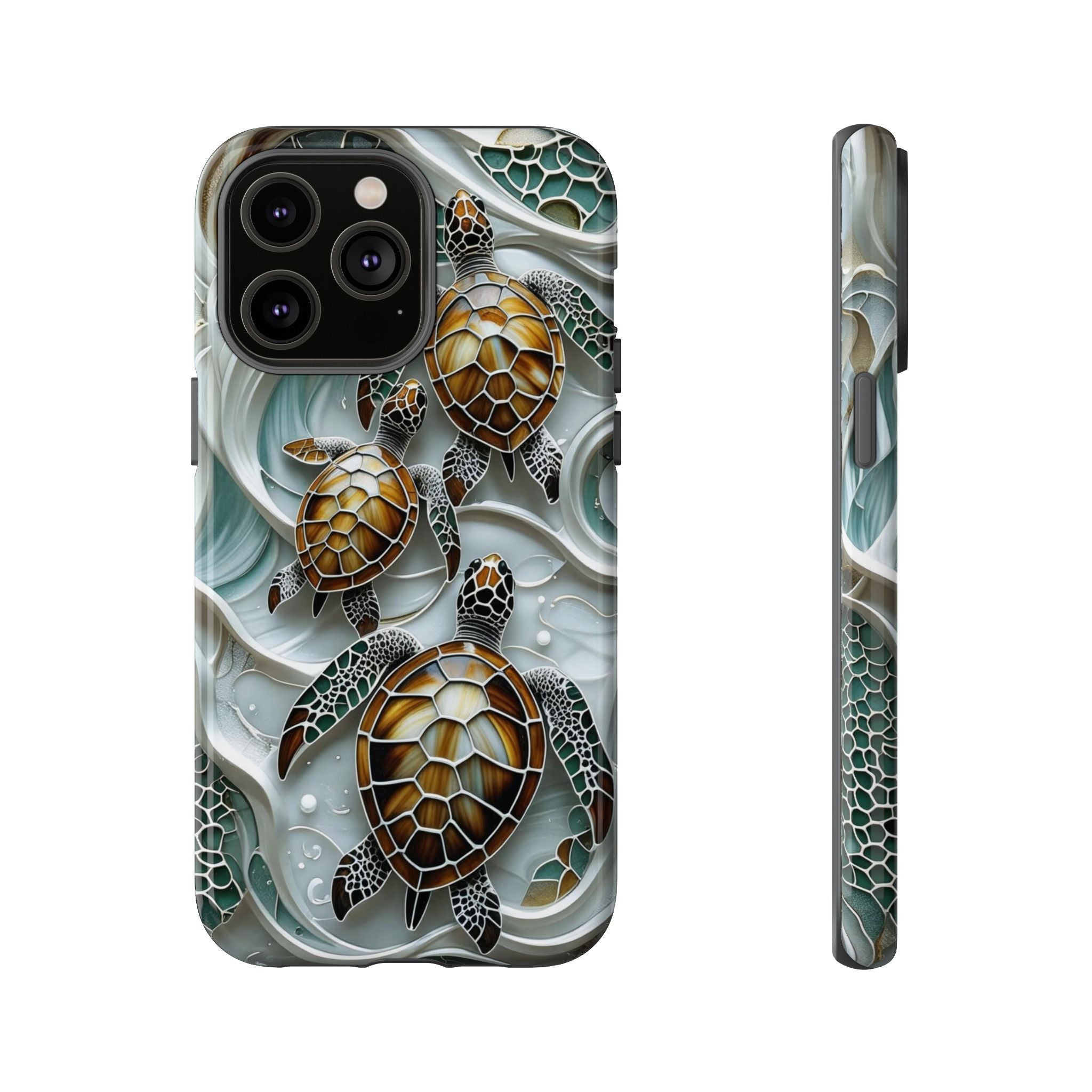 Sea Turtle Phone Case — Ocean Waves Protective iPhone Cover
