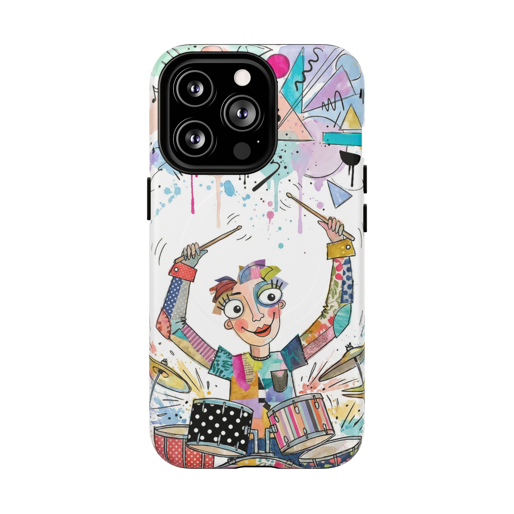 Drummer Boy MagSafe iPhone Case | Colorful Cartoon Drum Kit Protective Cover