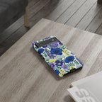 Floral Blue & Purple Tough Google Pixel Phone Case | Protective Botanical Phone Cover