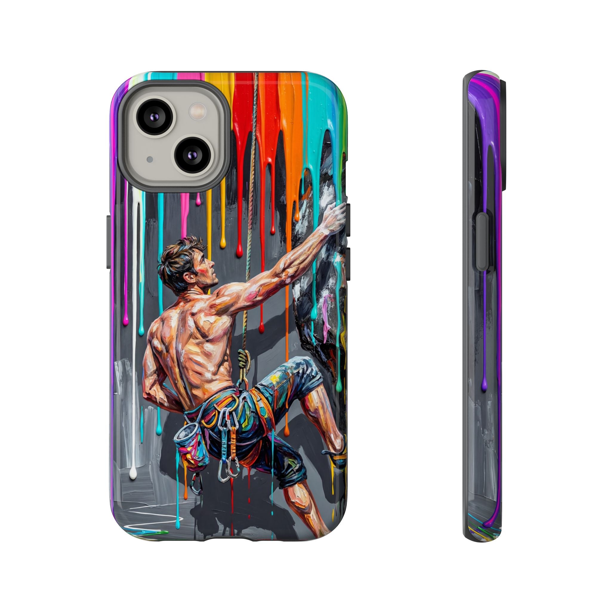 Colourful Rock Climber Art Protective iPhone Case