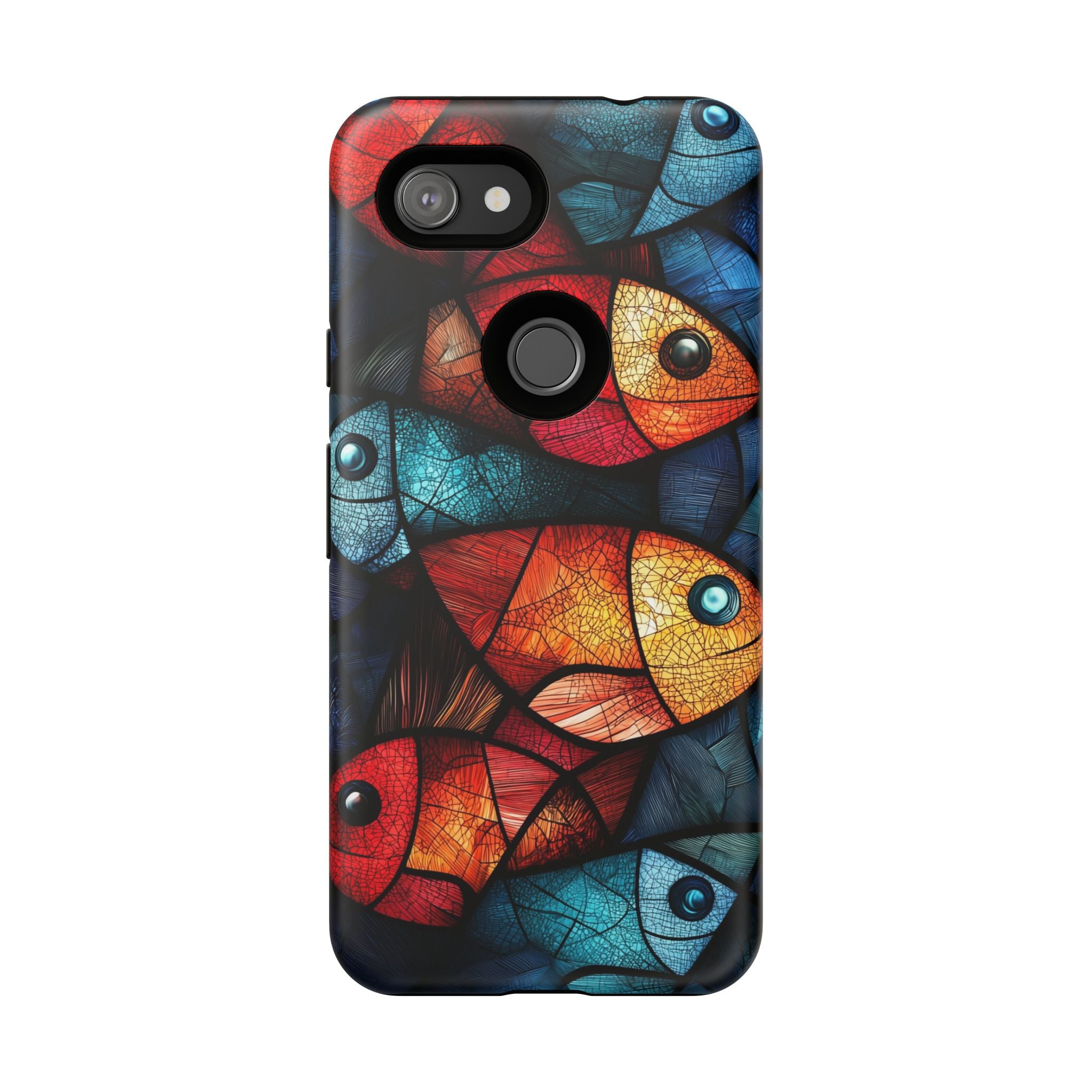 Fish Mosaic Tough Google Pixel Case — Colourful Artistic Fish Pattern