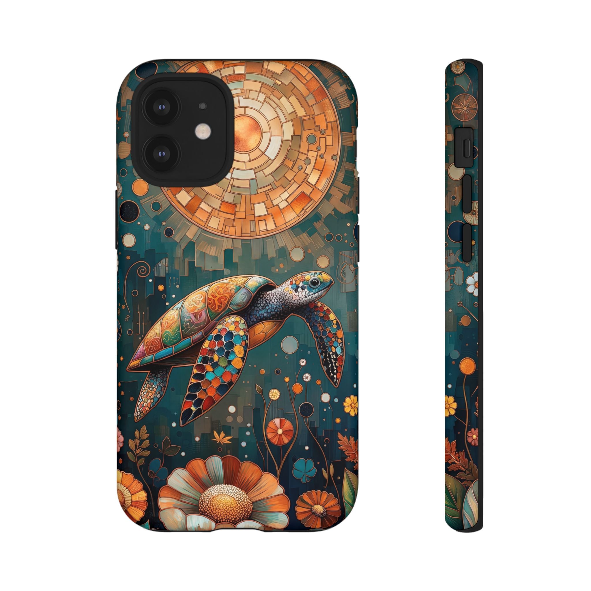 Sea Turtle Mosaic iPhone Case | Artistic Ocean Nature Protective Cover