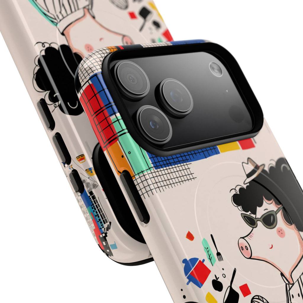 Cute Chef Pig MagSafe iPhone Case | Quirky Cartoon Kitchen Art Tough Case