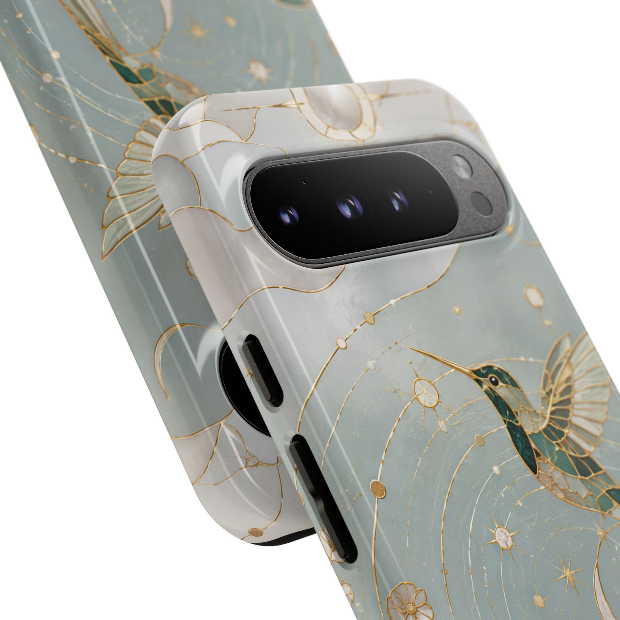 Celestial Hummingbird Google Pixel Phone Case | Moon & Bird Phone Case