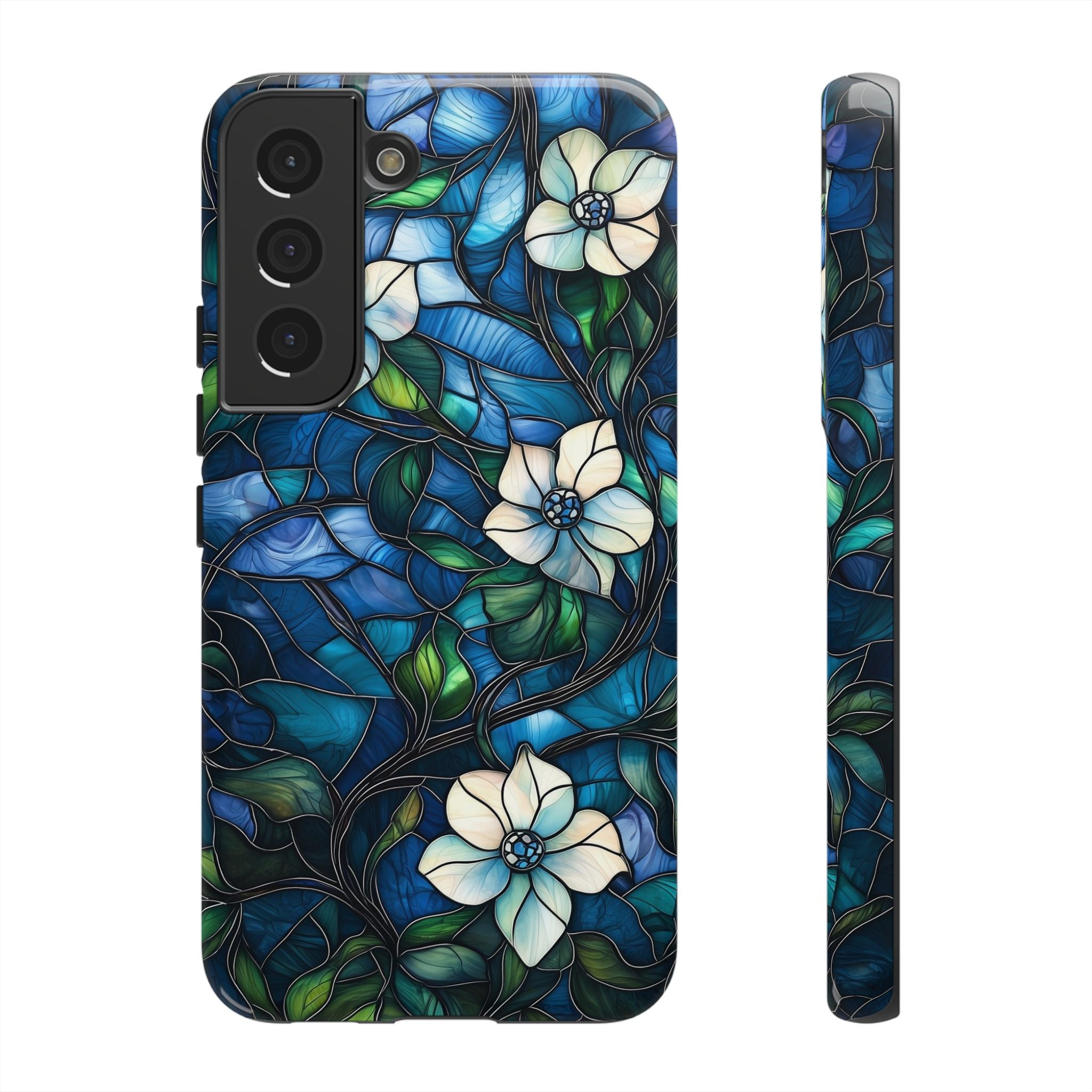Floral Stained Glass Samsung Galaxy Case – Blue Garden