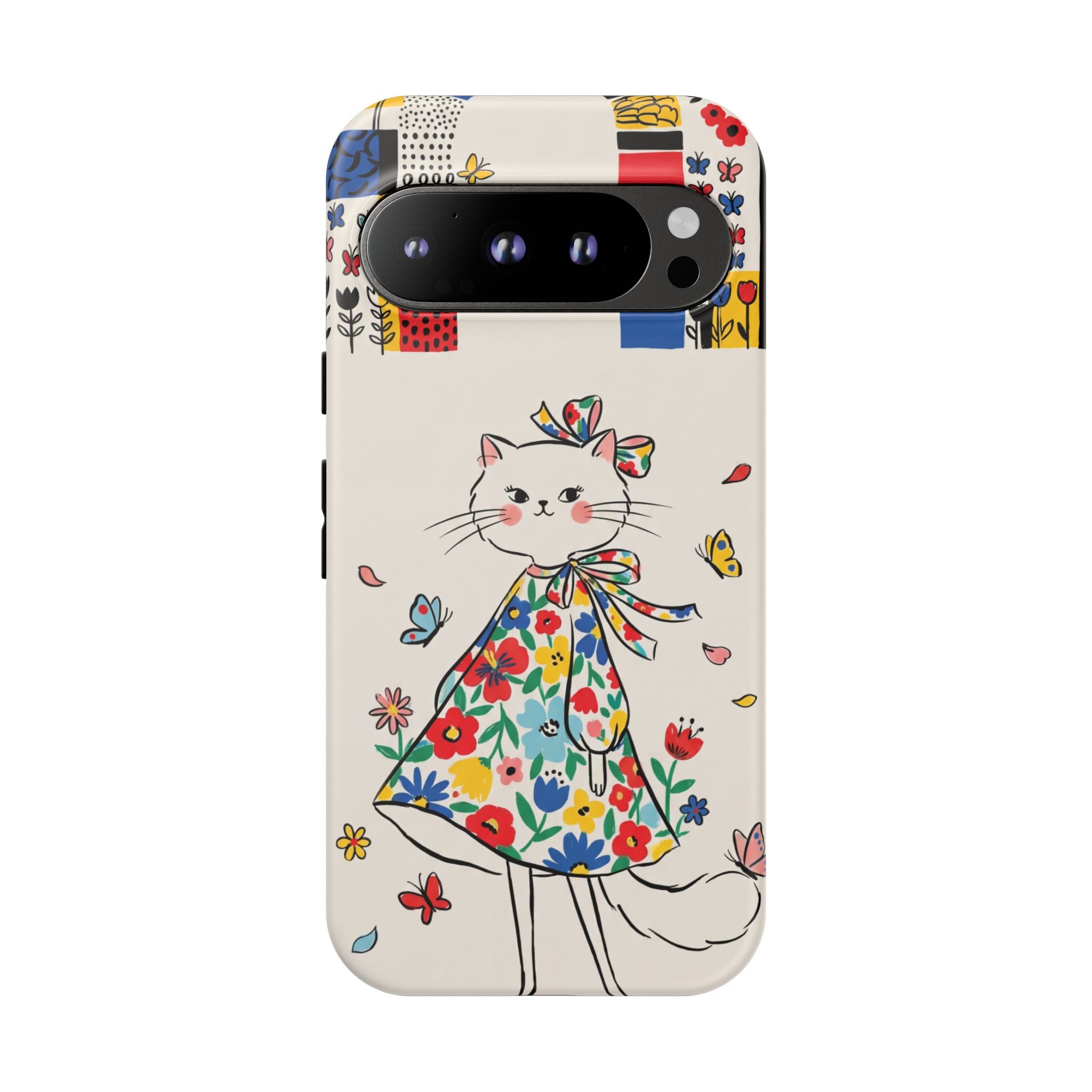 Floral Kitty Google Pixel Phone Case | Cute Cat