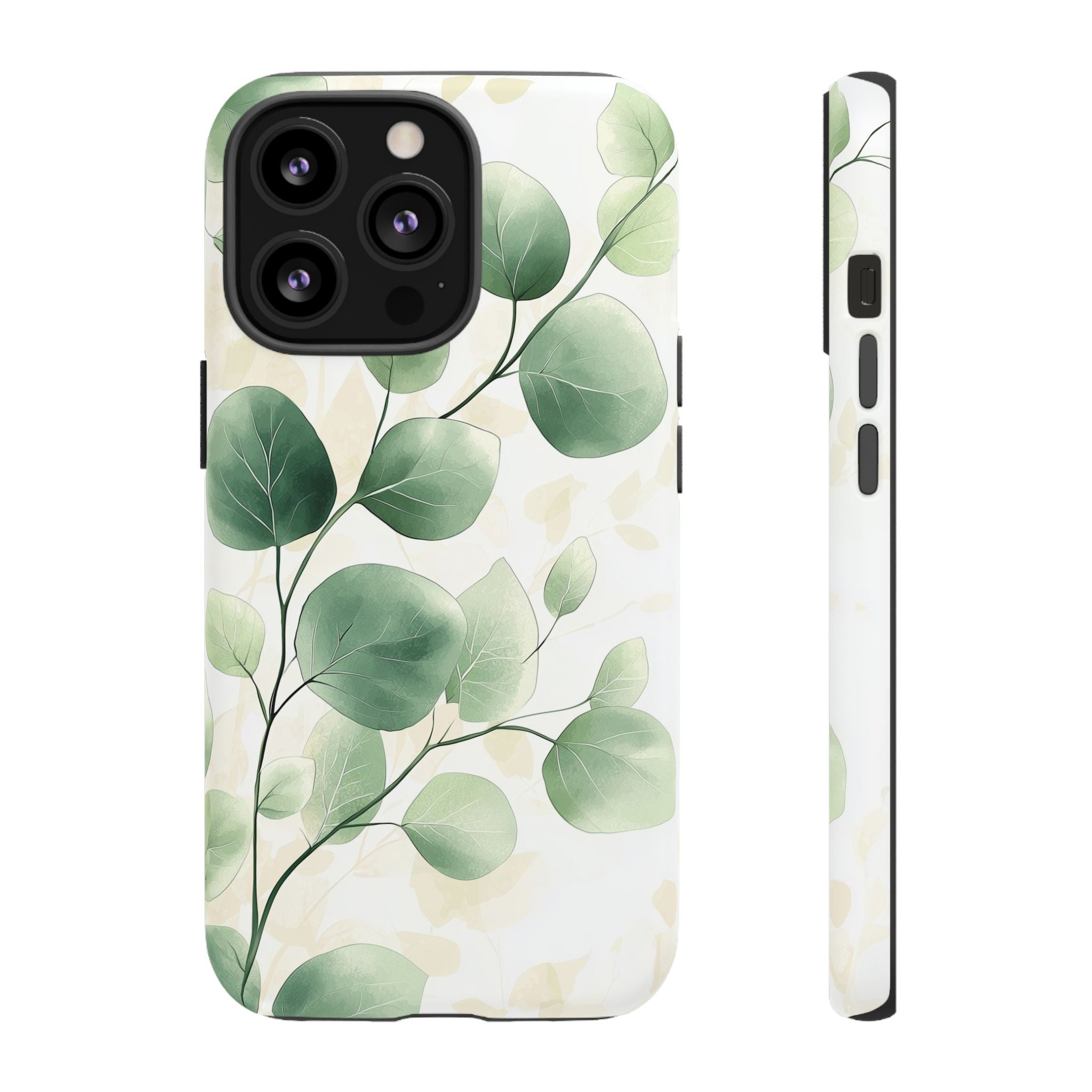 Botanical Eucalyptus Tough iPhone Case | Green Watercolour Leaf