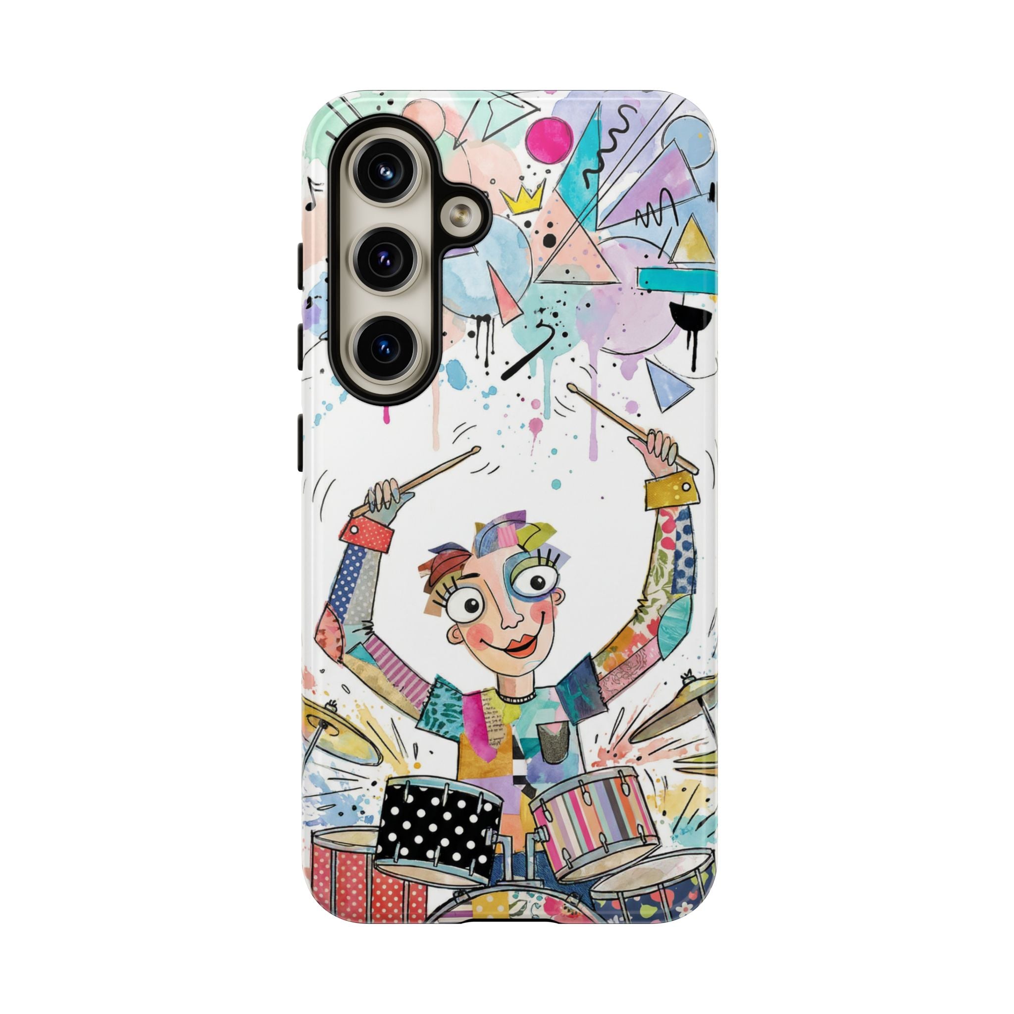 Drummer Boy Samsung Galaxy Phone Case | Colorful Cartoon Drum Kit Protective Cover