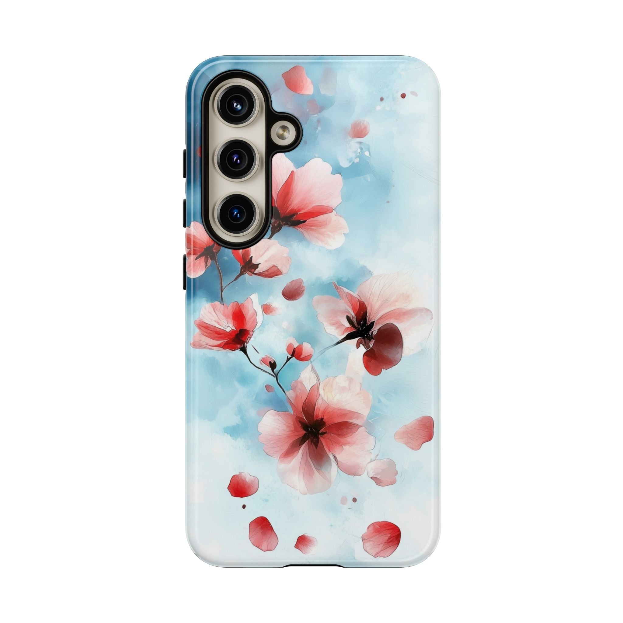 Floral Cherry Blossom Samsung Galaxy Case | Pastel Pink Blue