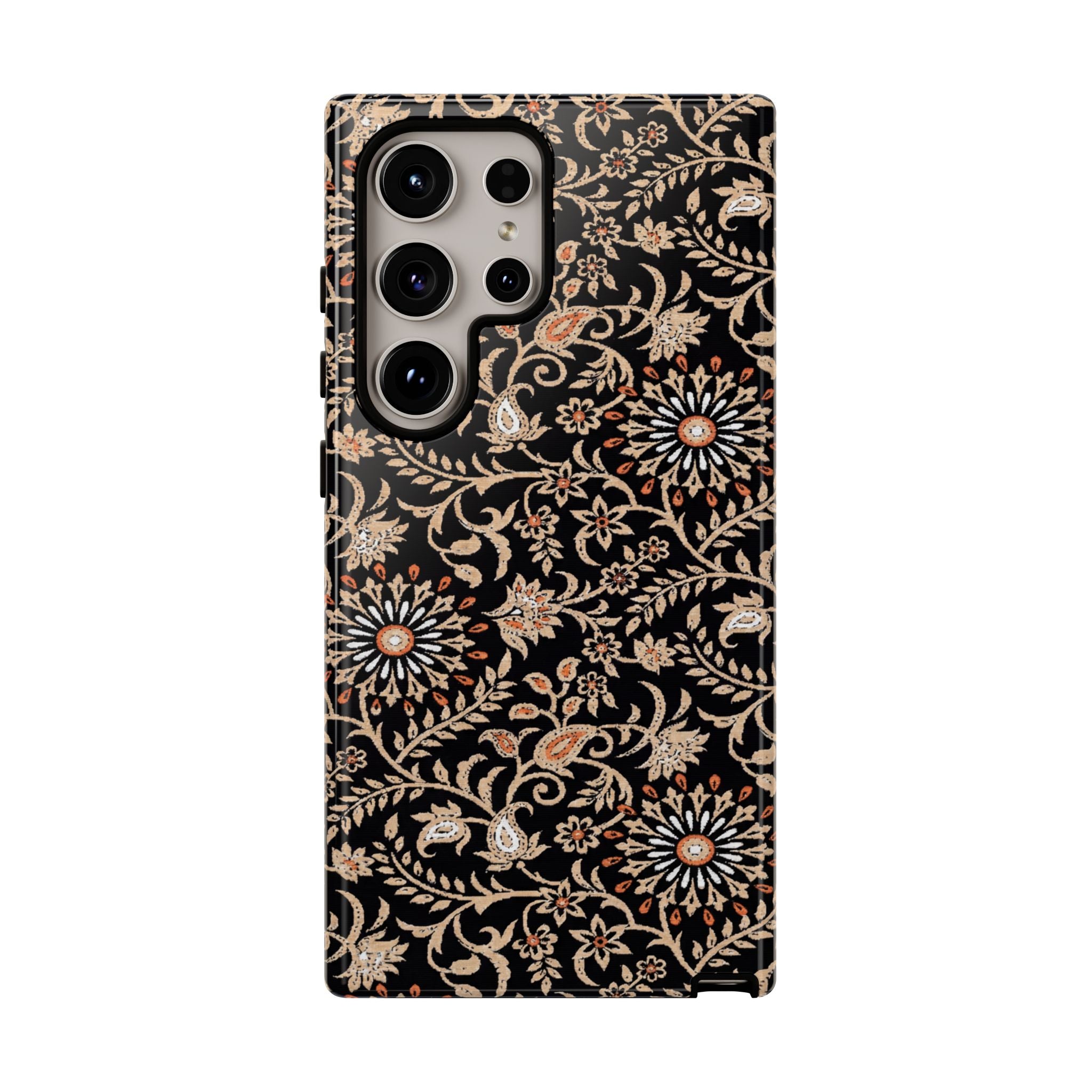 Batik Floral Black Ornate Daisies Tough Samsung Galaxy Case