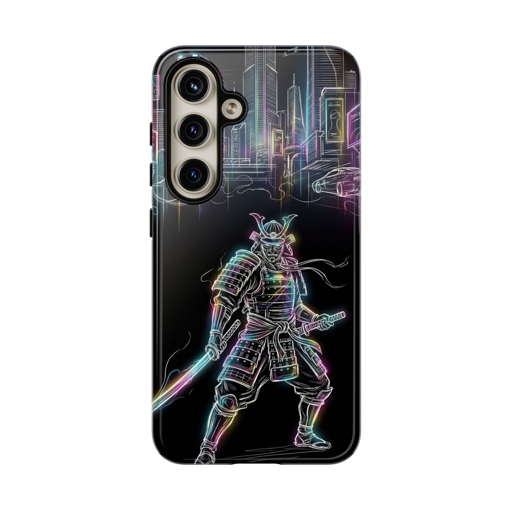 Neon Samurai Samsung Galaxy Phone Case | Cyberpunk City Armor