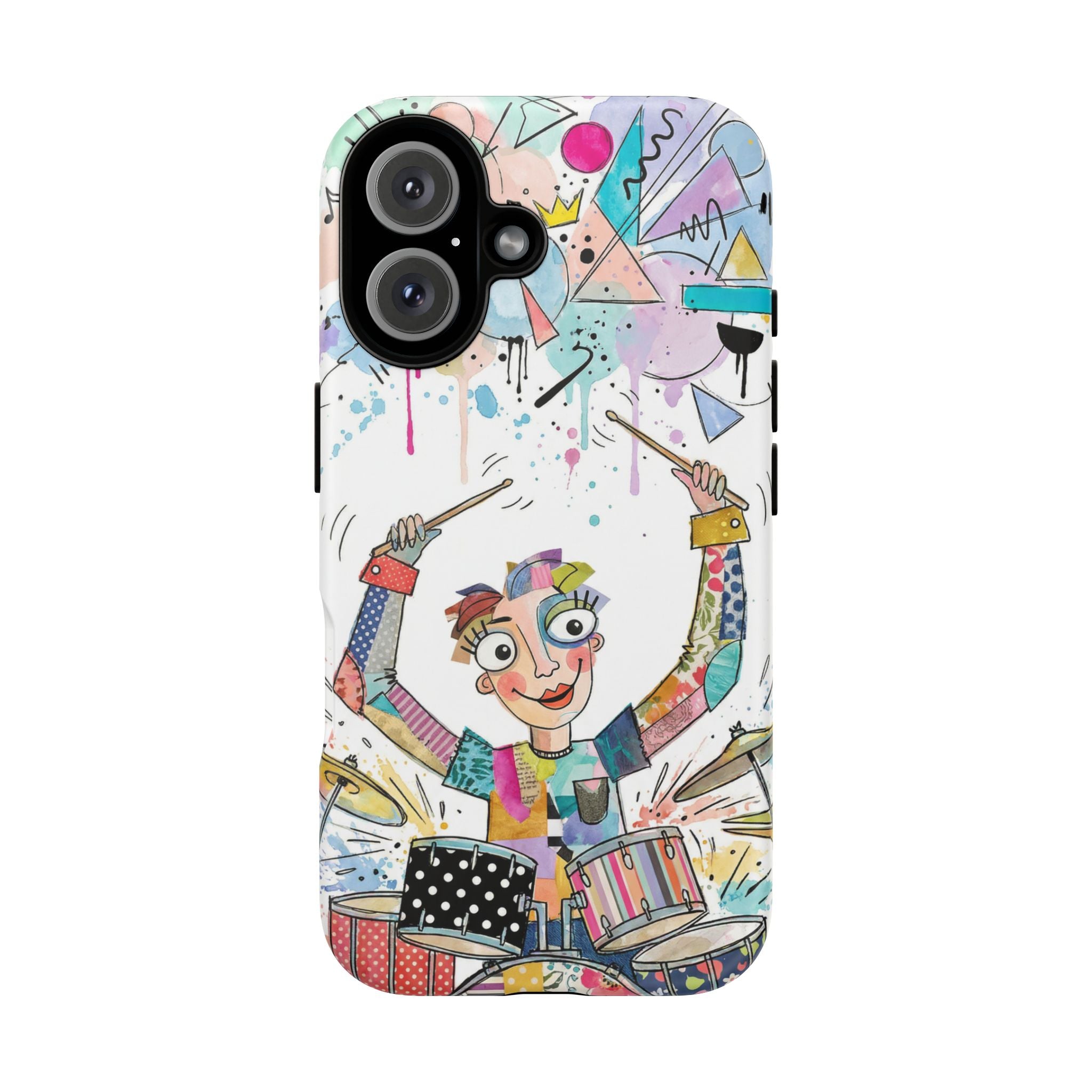 Drummer Boy iPhone Case | Colorful Cartoon Drum Kit Protective Cover