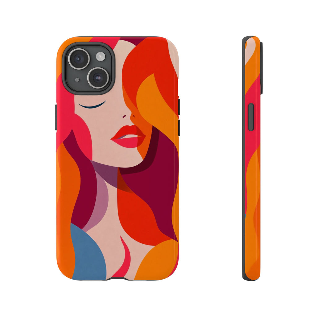 Retro Pop Art Woman iPhone Case | Bold Colourful Abstract Portrait