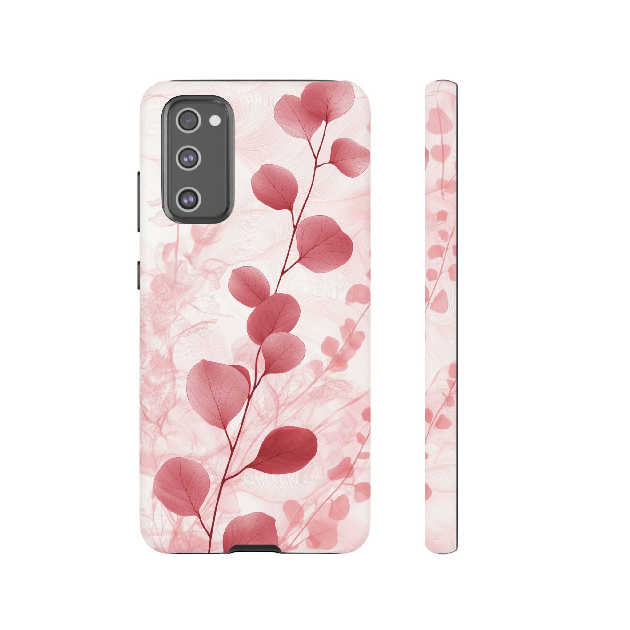 Pink Botanical Floral Eucalyptus Samsung Galaxy Phone Case