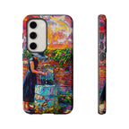 Artistic Woman at Fountain Samsung Galaxy Case | Colourful Garden Scene Tough Cases