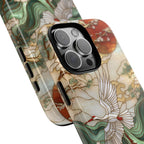 Custodia protettiva per iPhone Cranes &amp; Waves | Cover per telefono ispirata all'arte giapponese