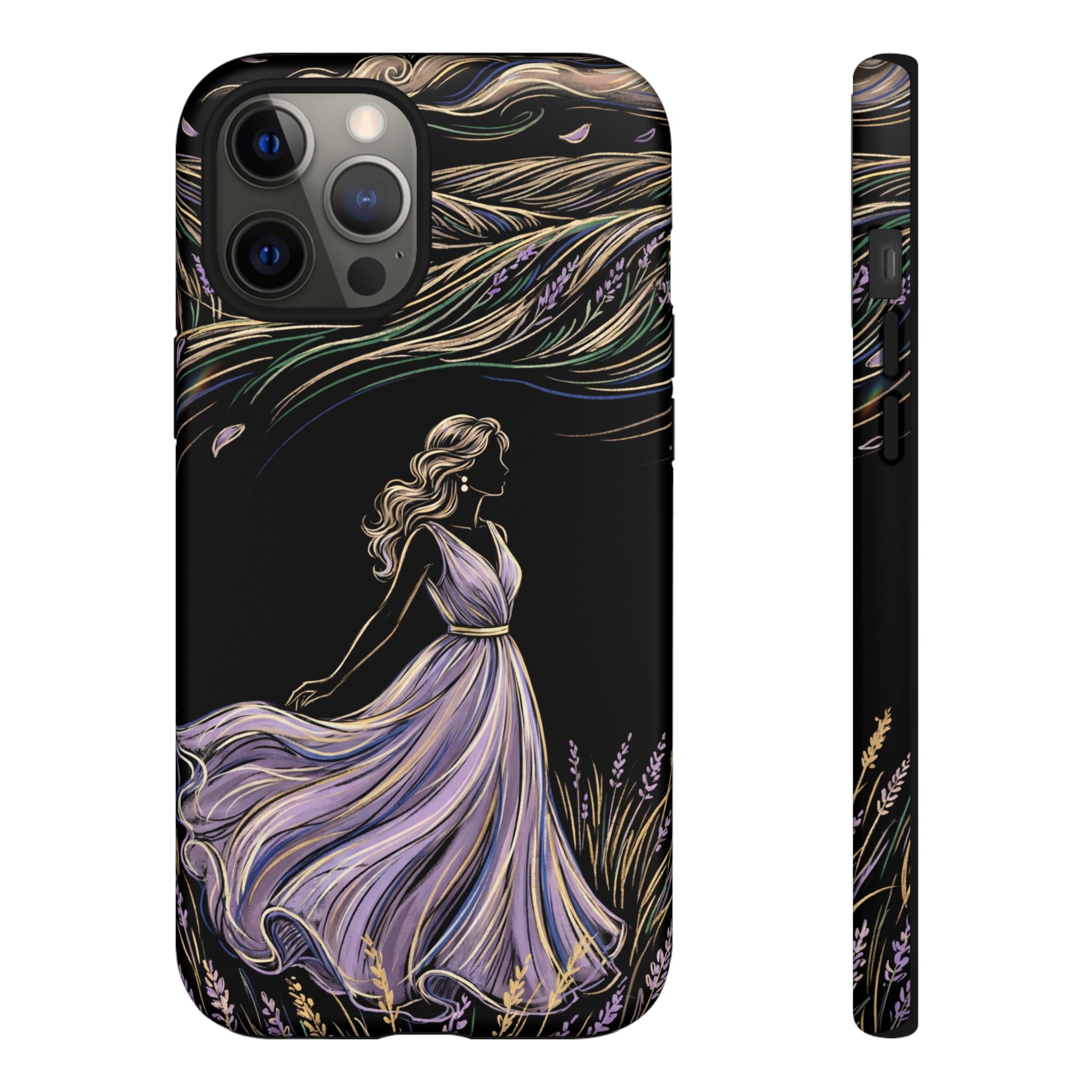 Lavender Breeze iPhone Case | Elegant Dancing Woman Floral Protection