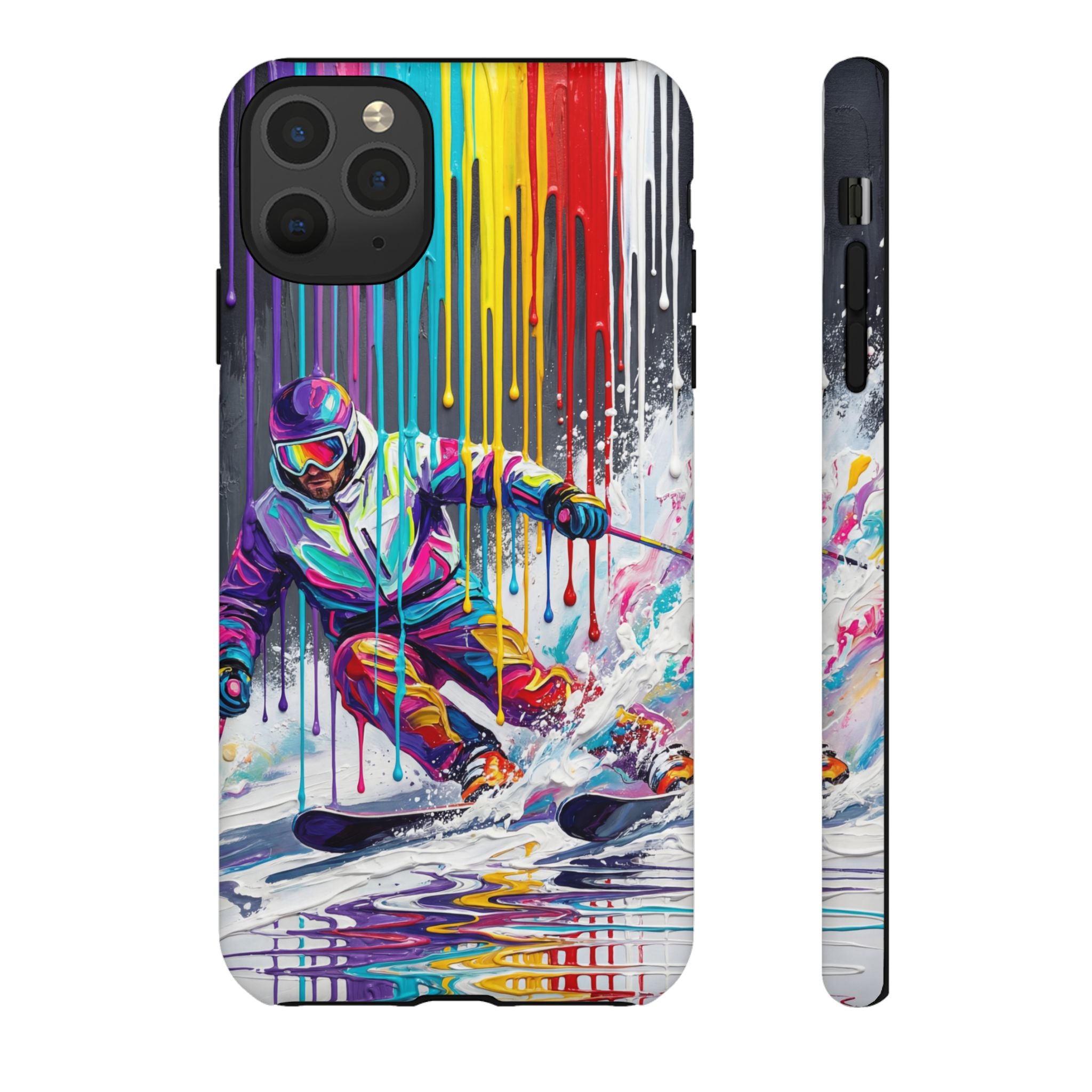 Colourful Skiing Drip Art Tough iPhone Case
