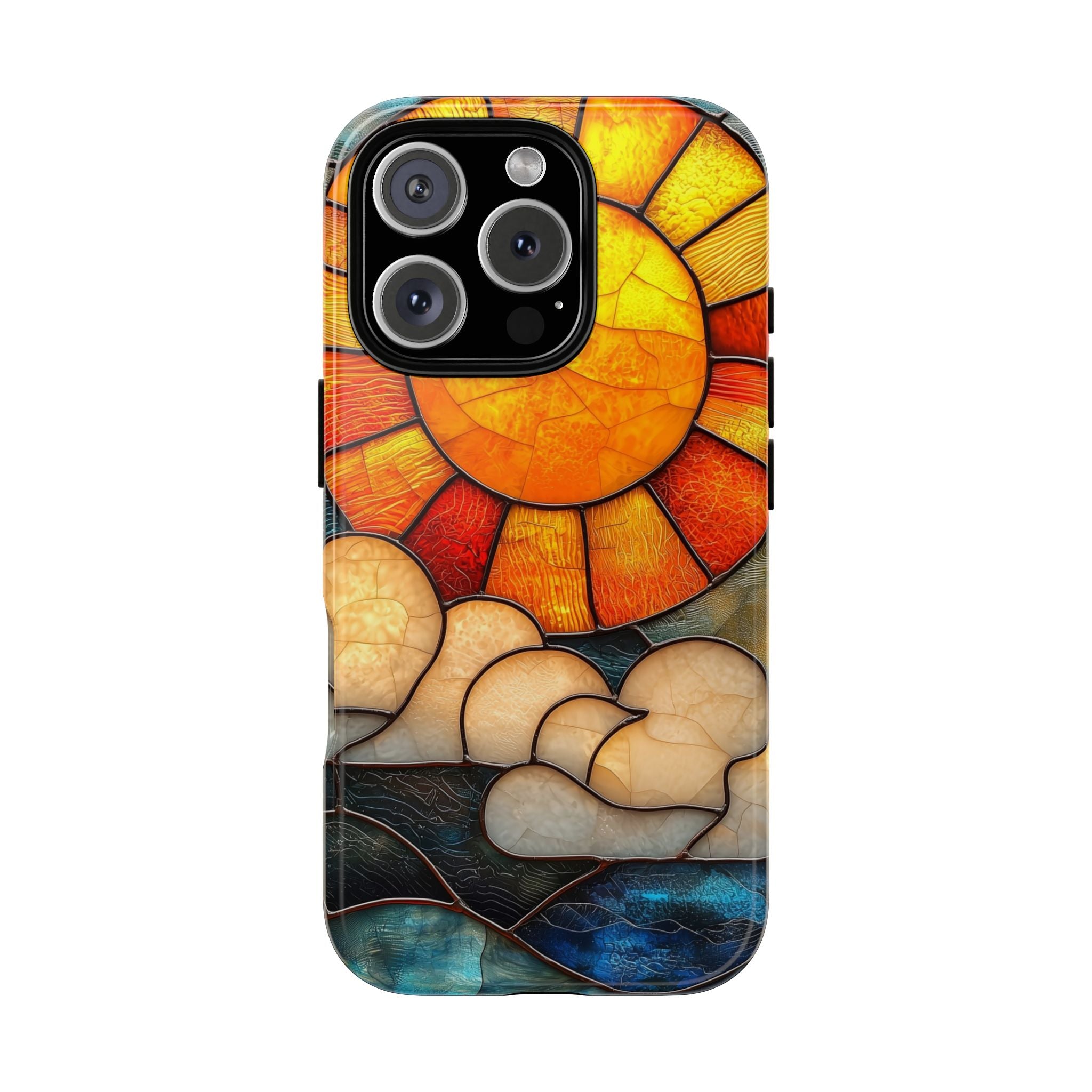 Stained Glass Sun & Clouds iPhone Case