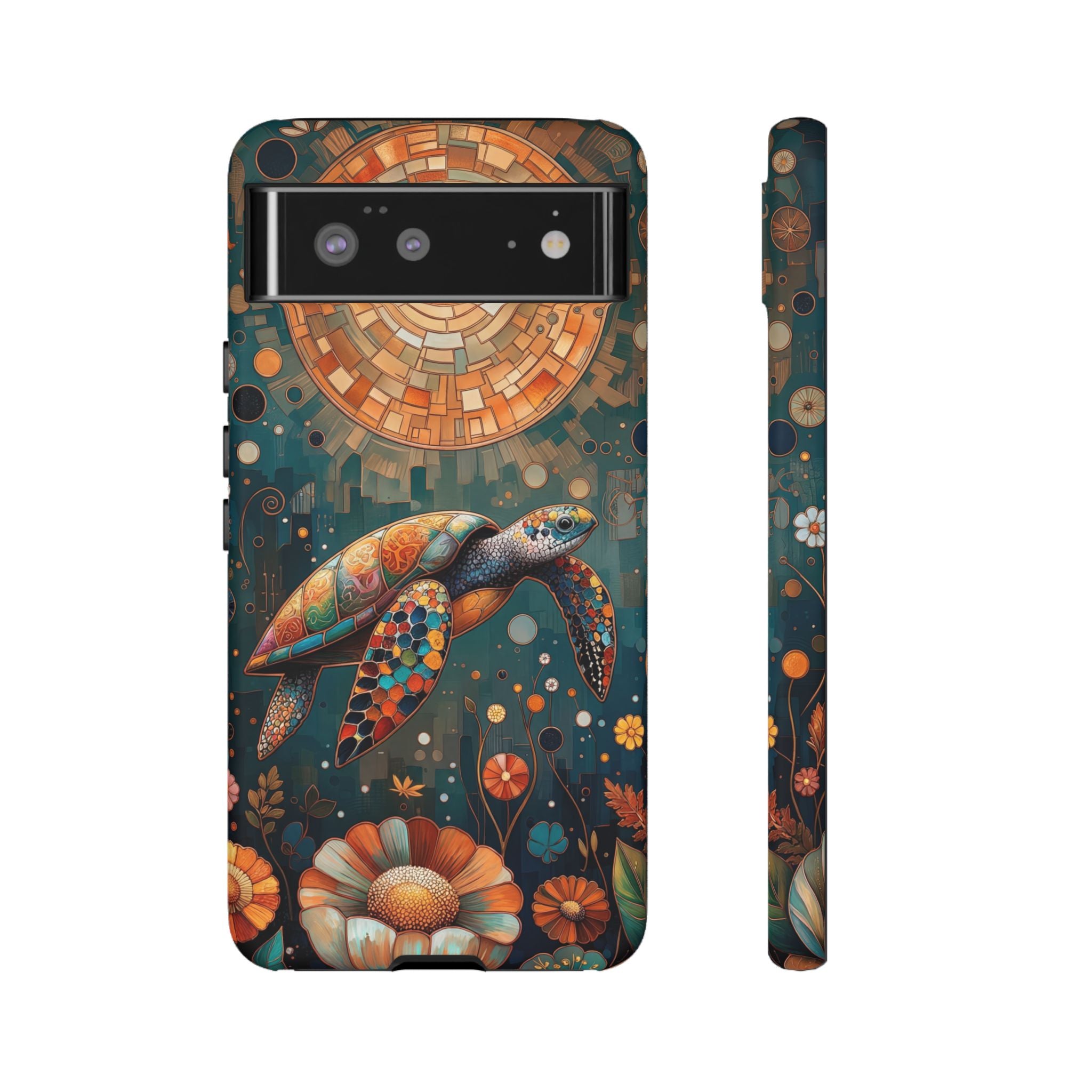Sea Turtle Google Pixel Case | Artistic Floral Ocean Design