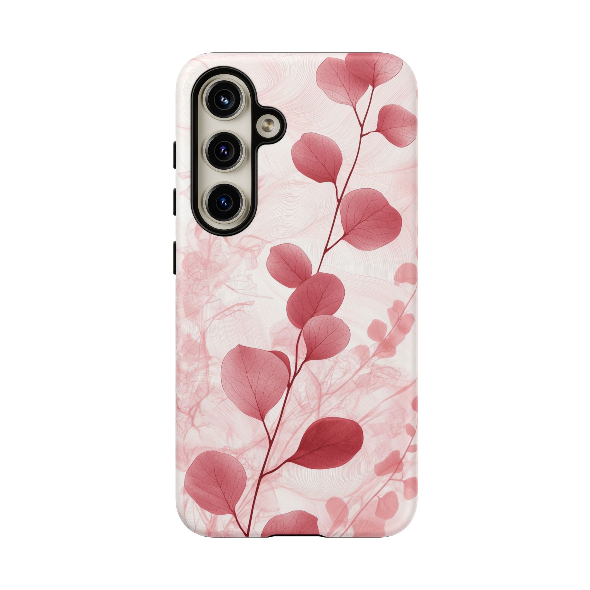 Pink Botanical Floral Eucalyptus Samsung Galaxy Phone Case