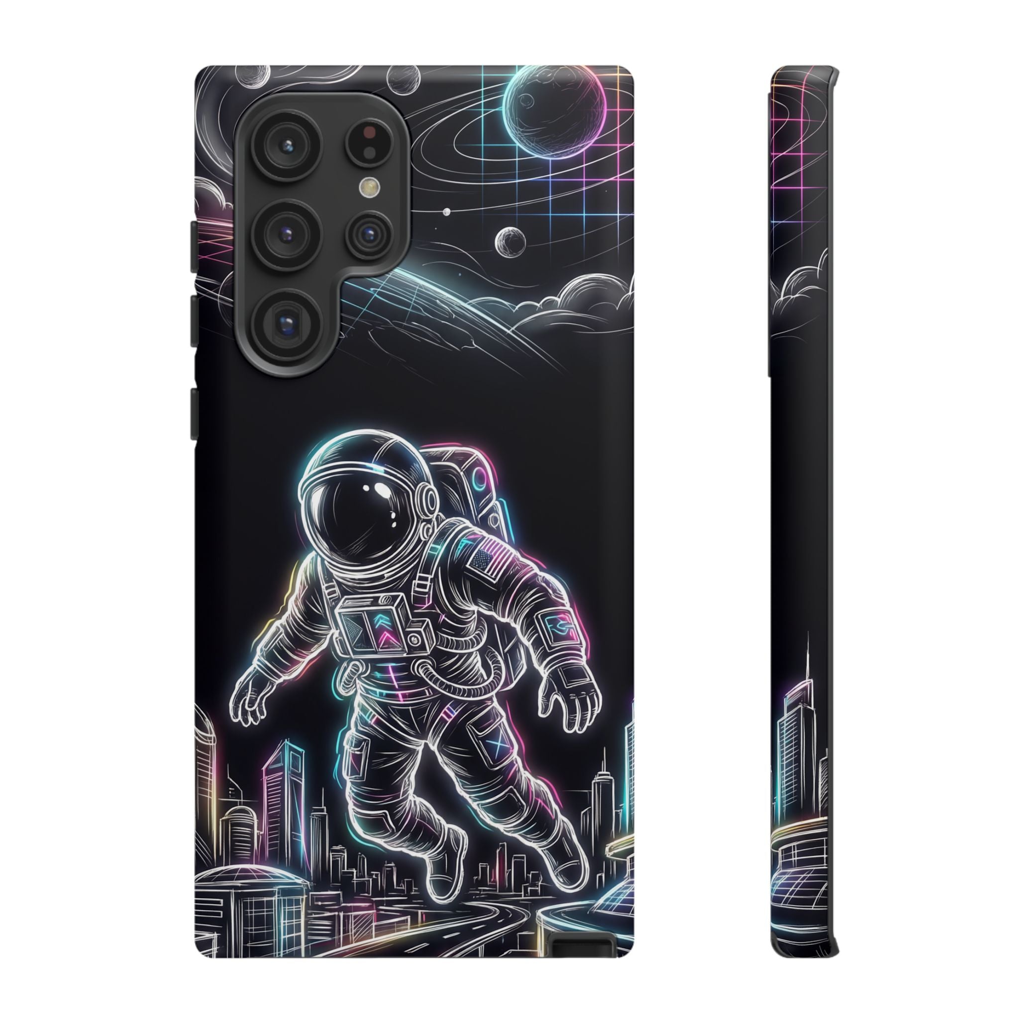 Space Explorer Astronaut Neon Samsung Galaxy Phone Case