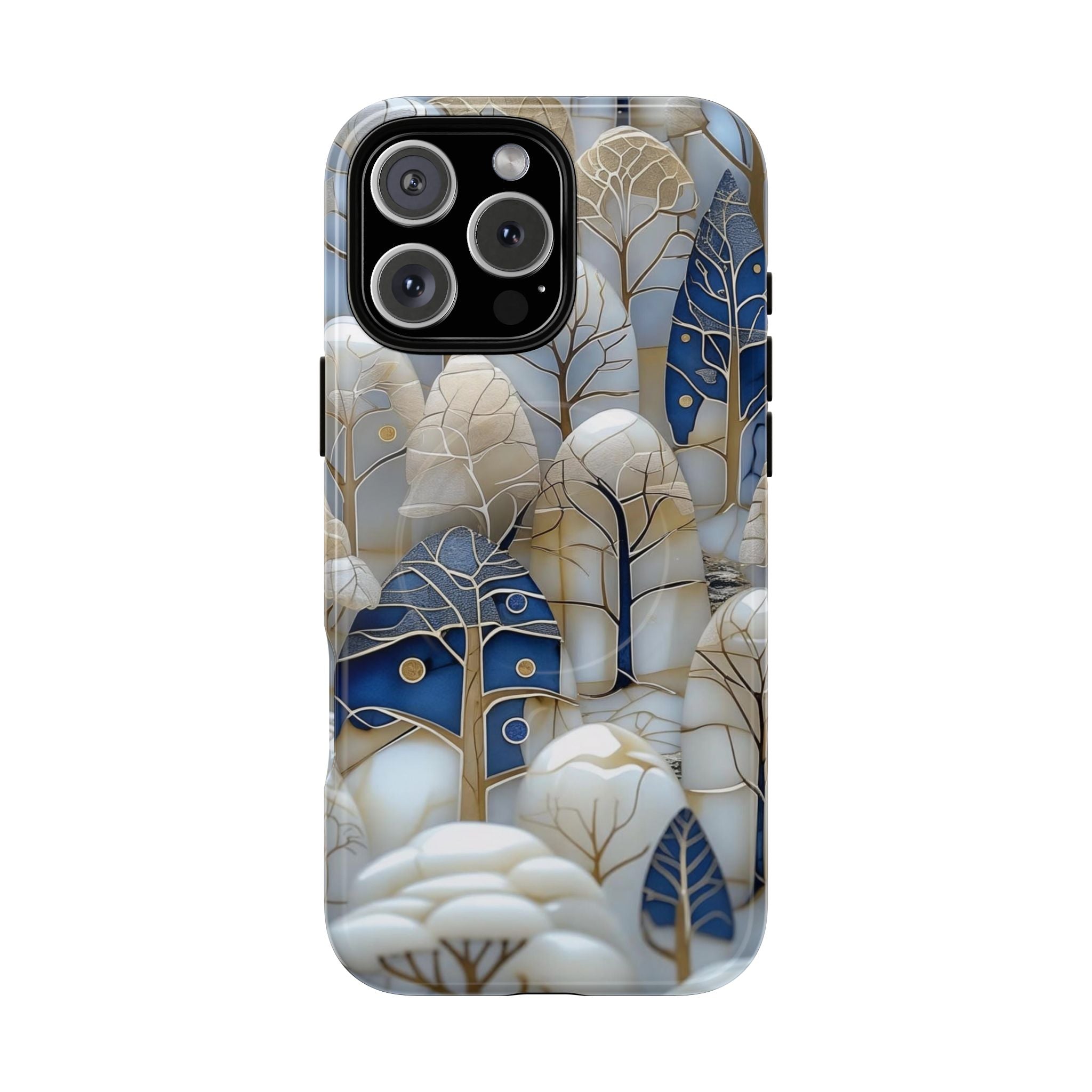 Blue Gold Forest Art MagSafe Case
