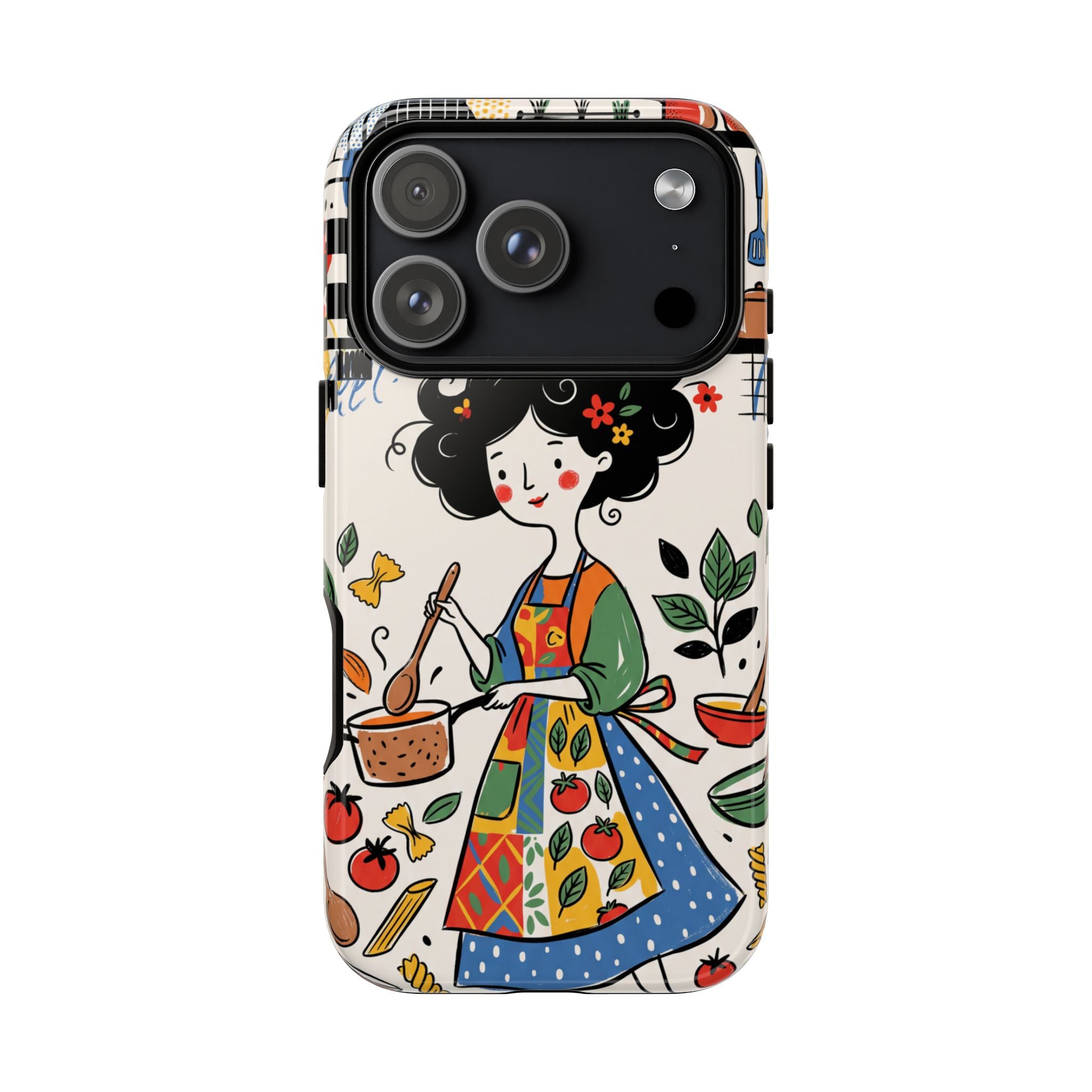 Whimsical Chef Kitchen Illustration iPhone Case