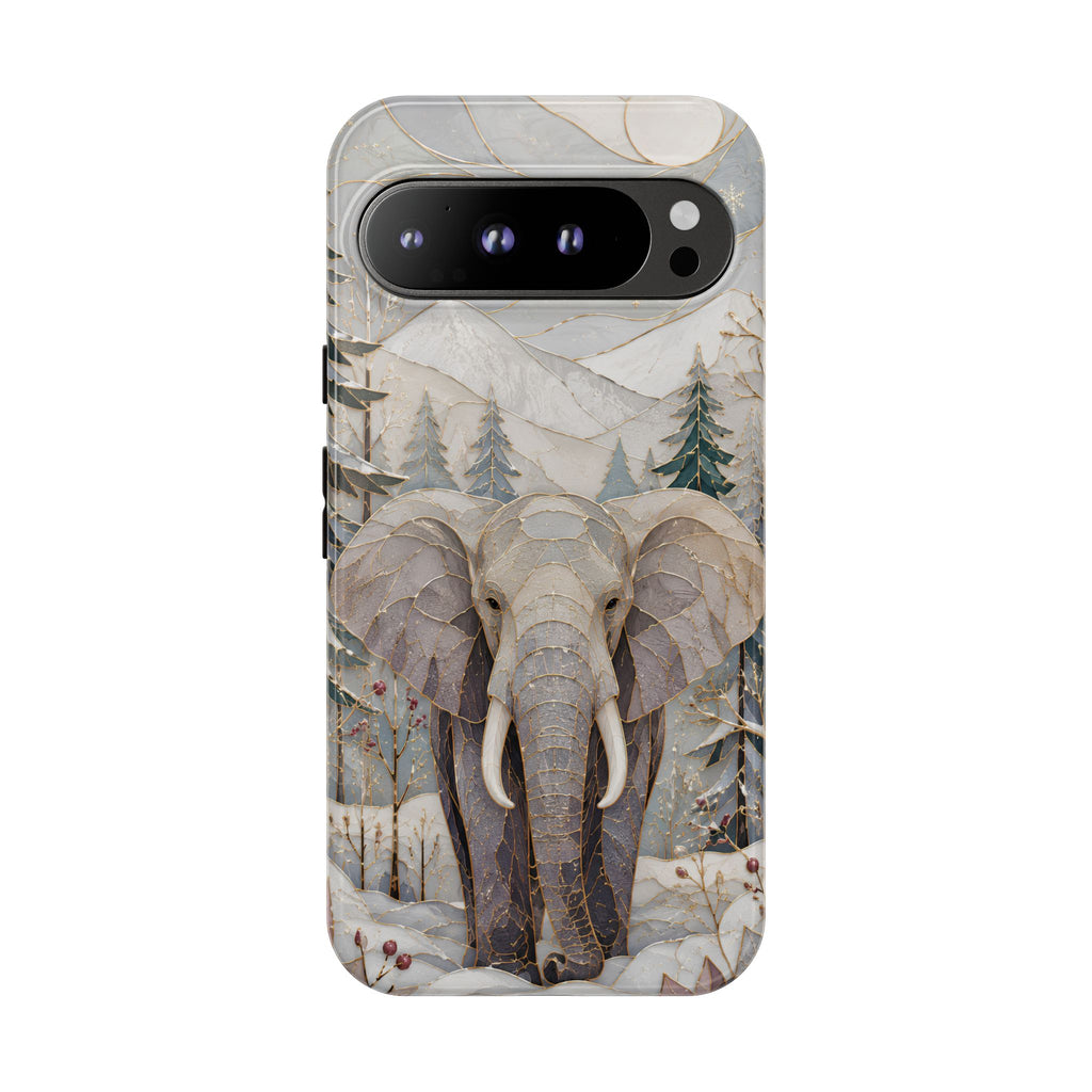 Elephant Google Pixel Phone Case | Winter Forest Phone Case