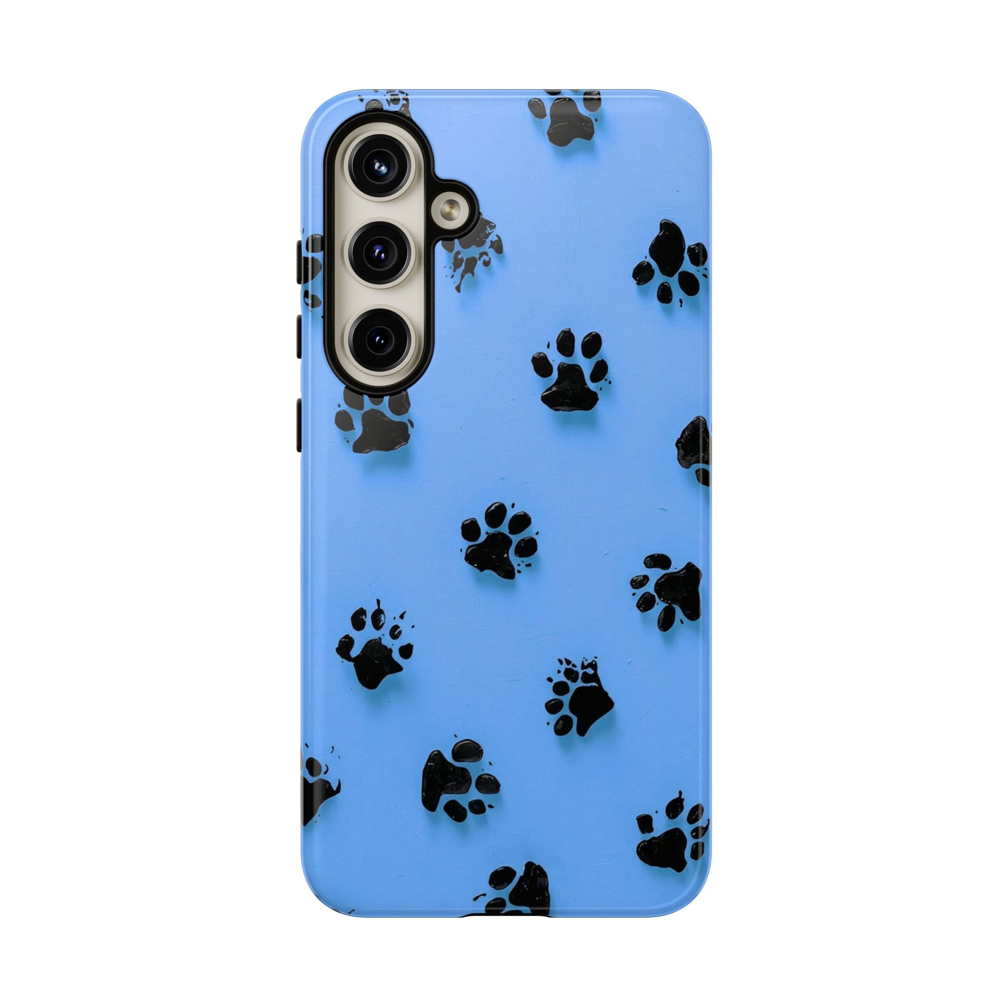 Blue Paw Print Tough Samsung Galaxy Case — Protective Dog & Cat Lover Cover
